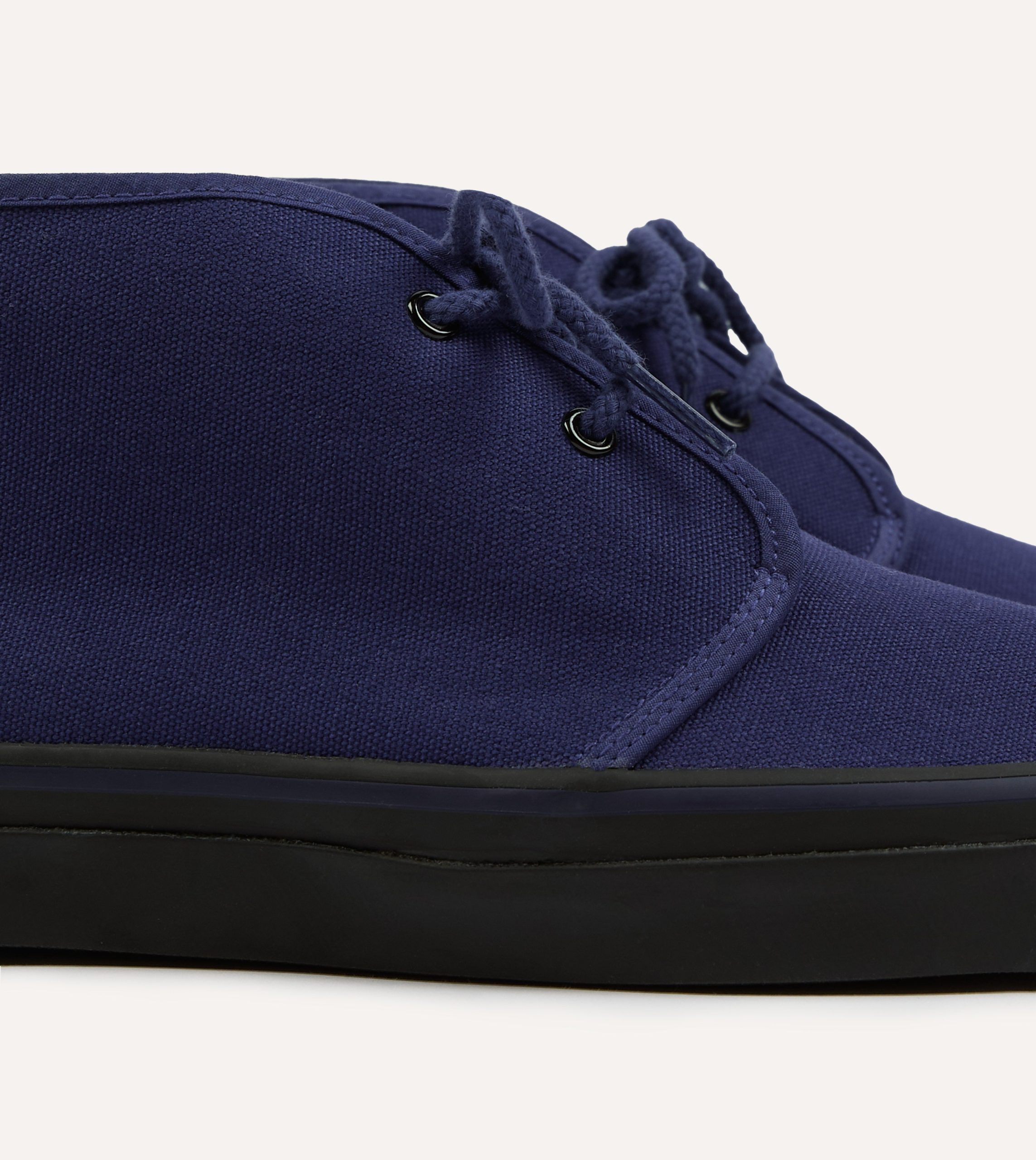 Wakouwa by Anatomica Navy Cotton Canvas Chukka Trainers - Image 3