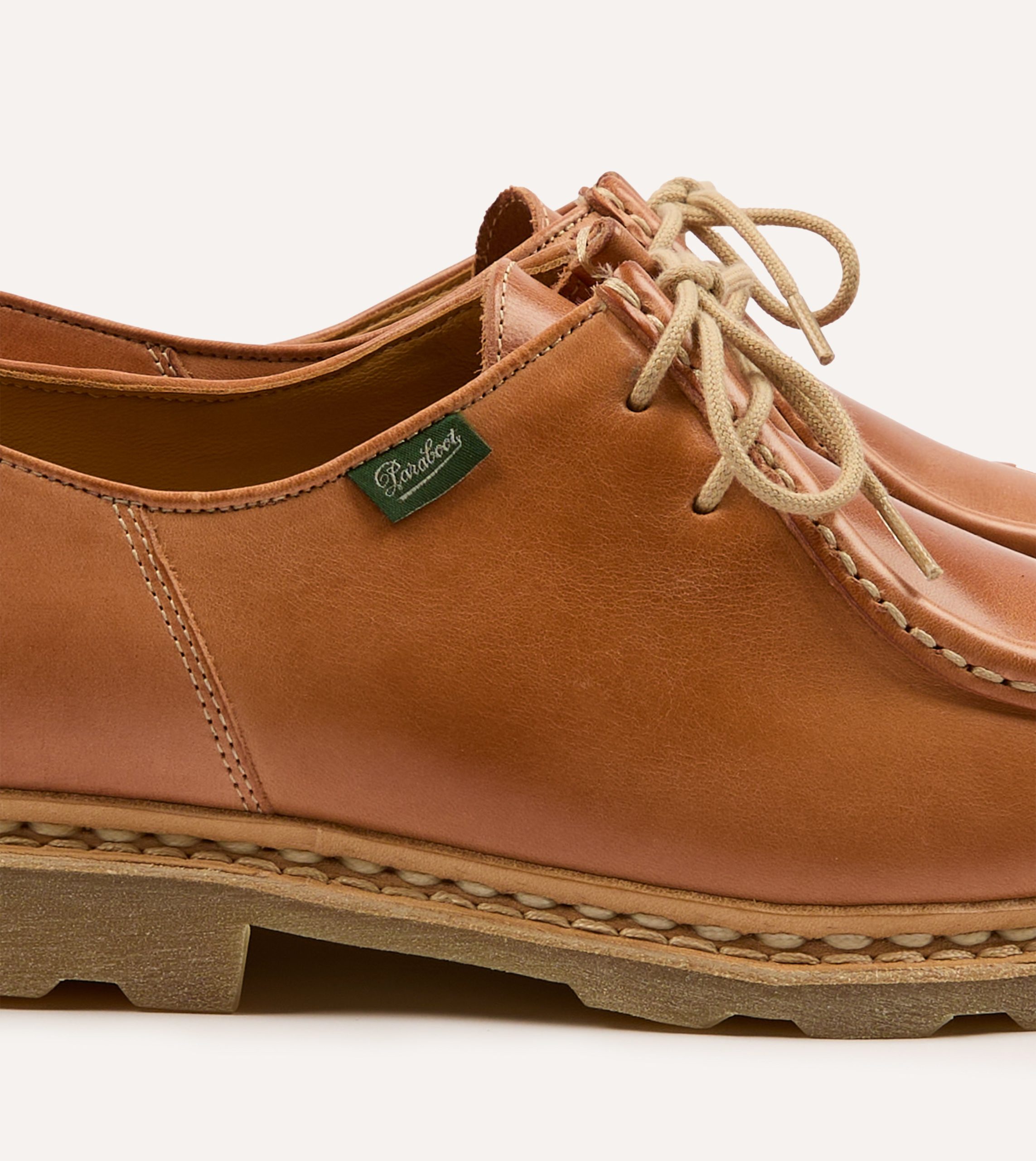 Paraboot Michael Camel Leather Derby Shoe - Image 3