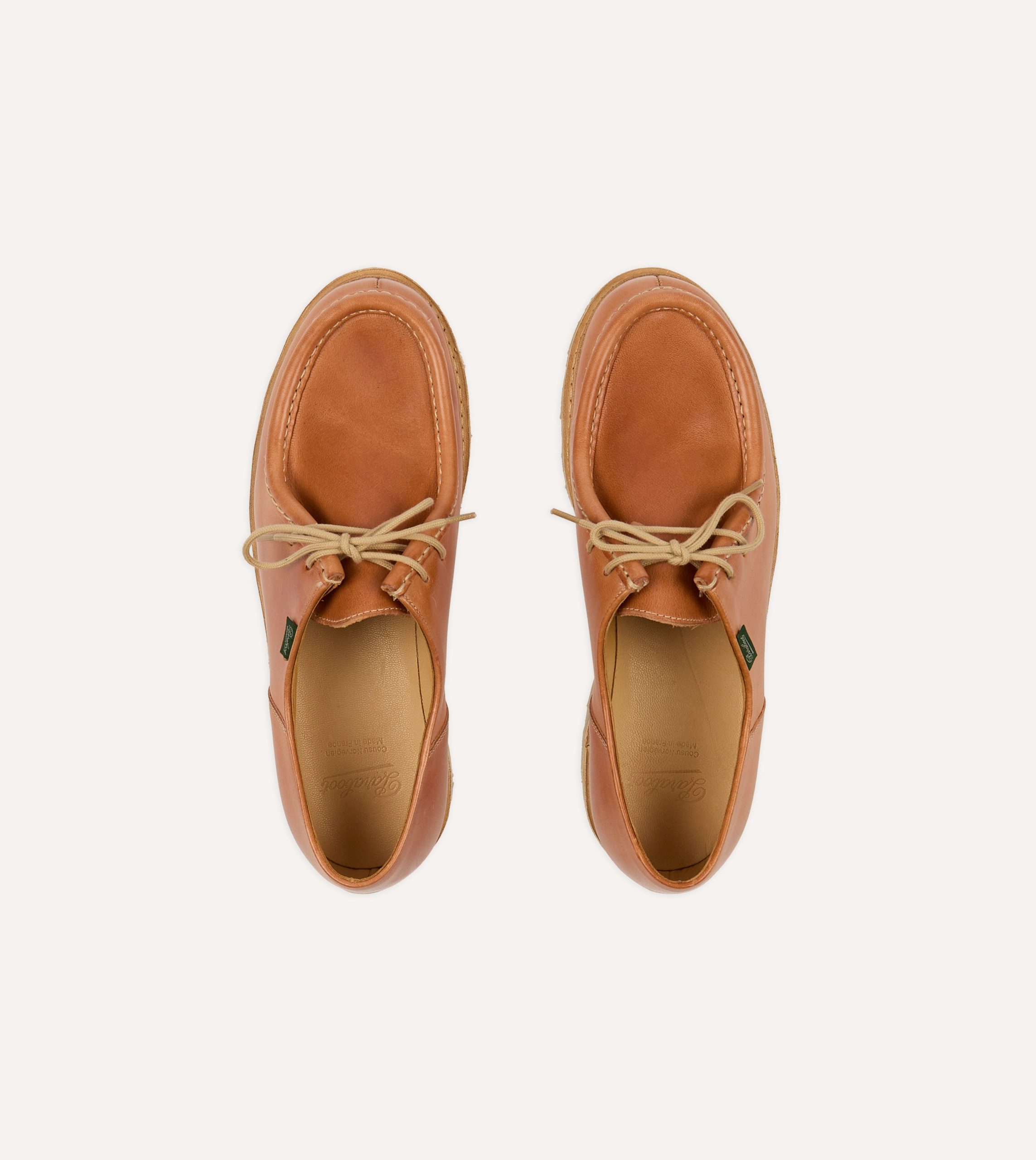 Paraboot Michael Camel Leather Derby Shoe - Image 4