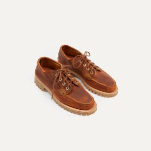 Yuketen Brown Leather Angler Moc Shoe