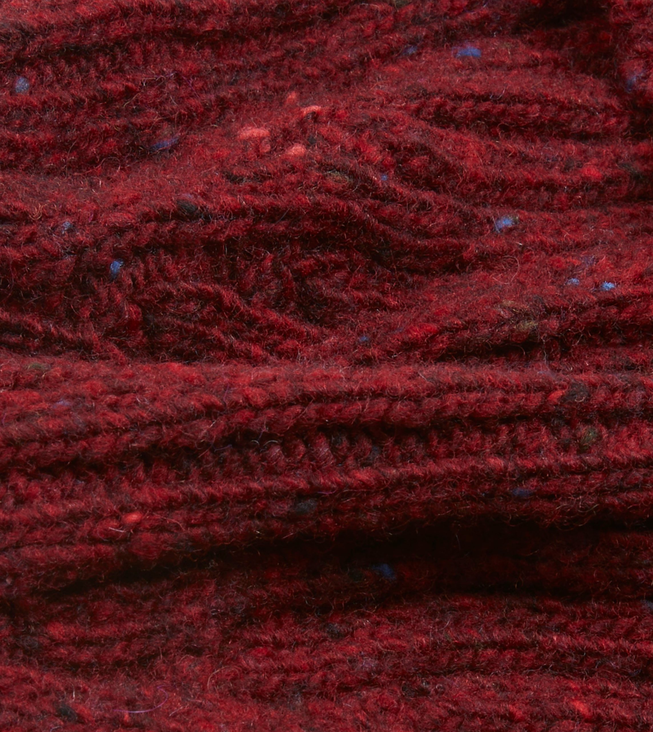 Red Donegal Ribbed Merino Knit Cap - Image 2