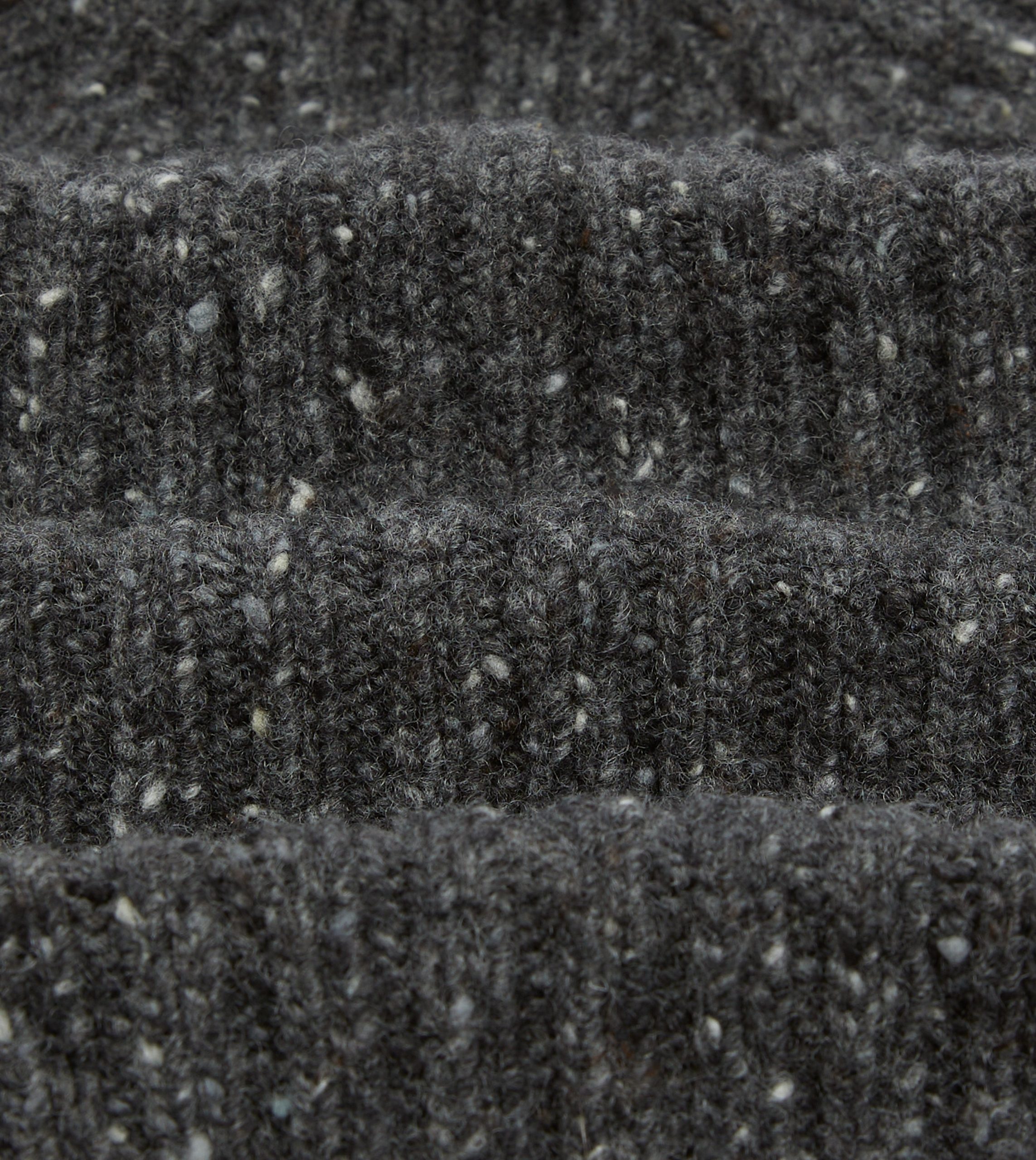 Grey Donegal Ribbed Merino Knit Cap - Image 2