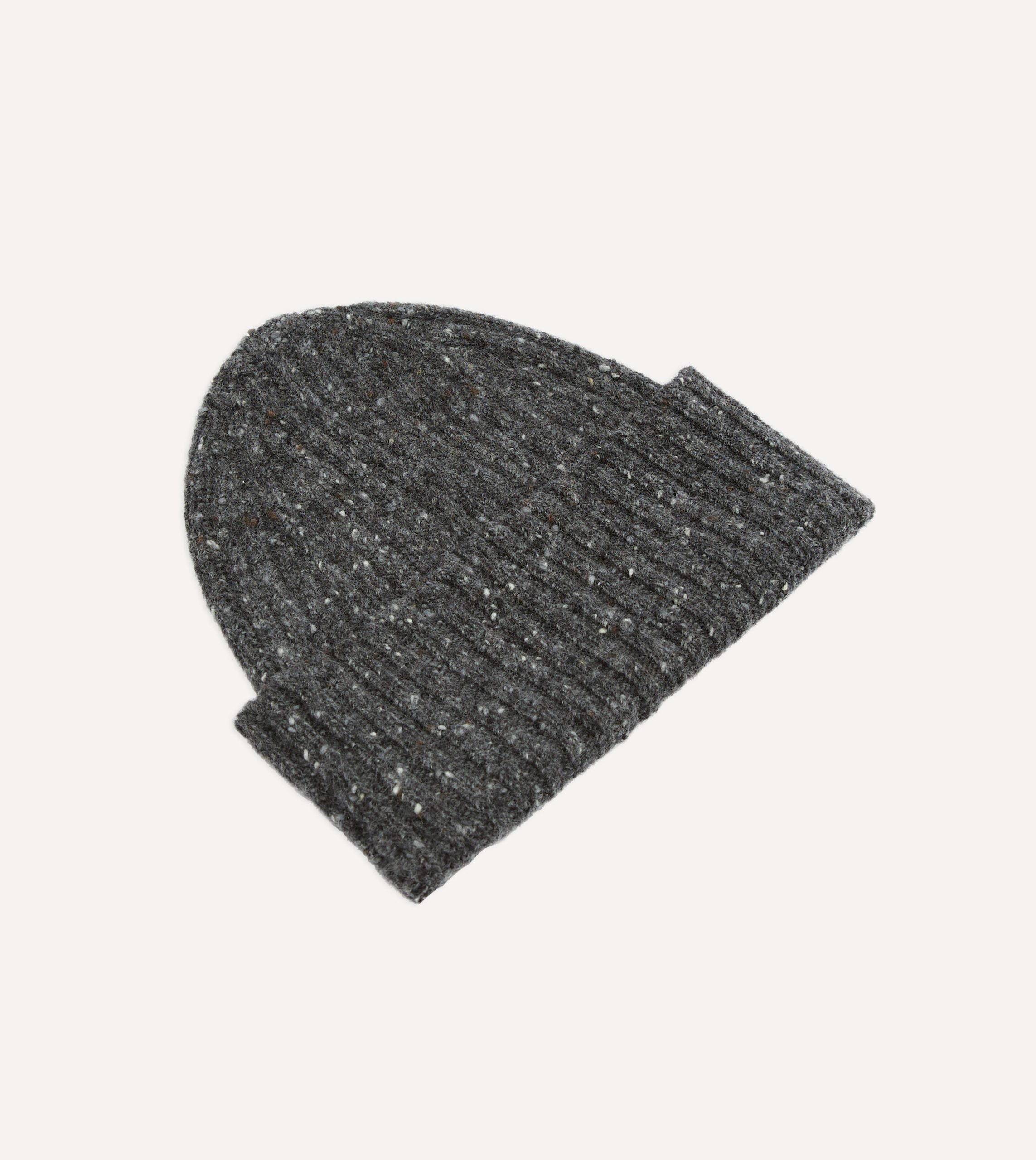 Grey Donegal Ribbed Merino Knit Cap - Image 4