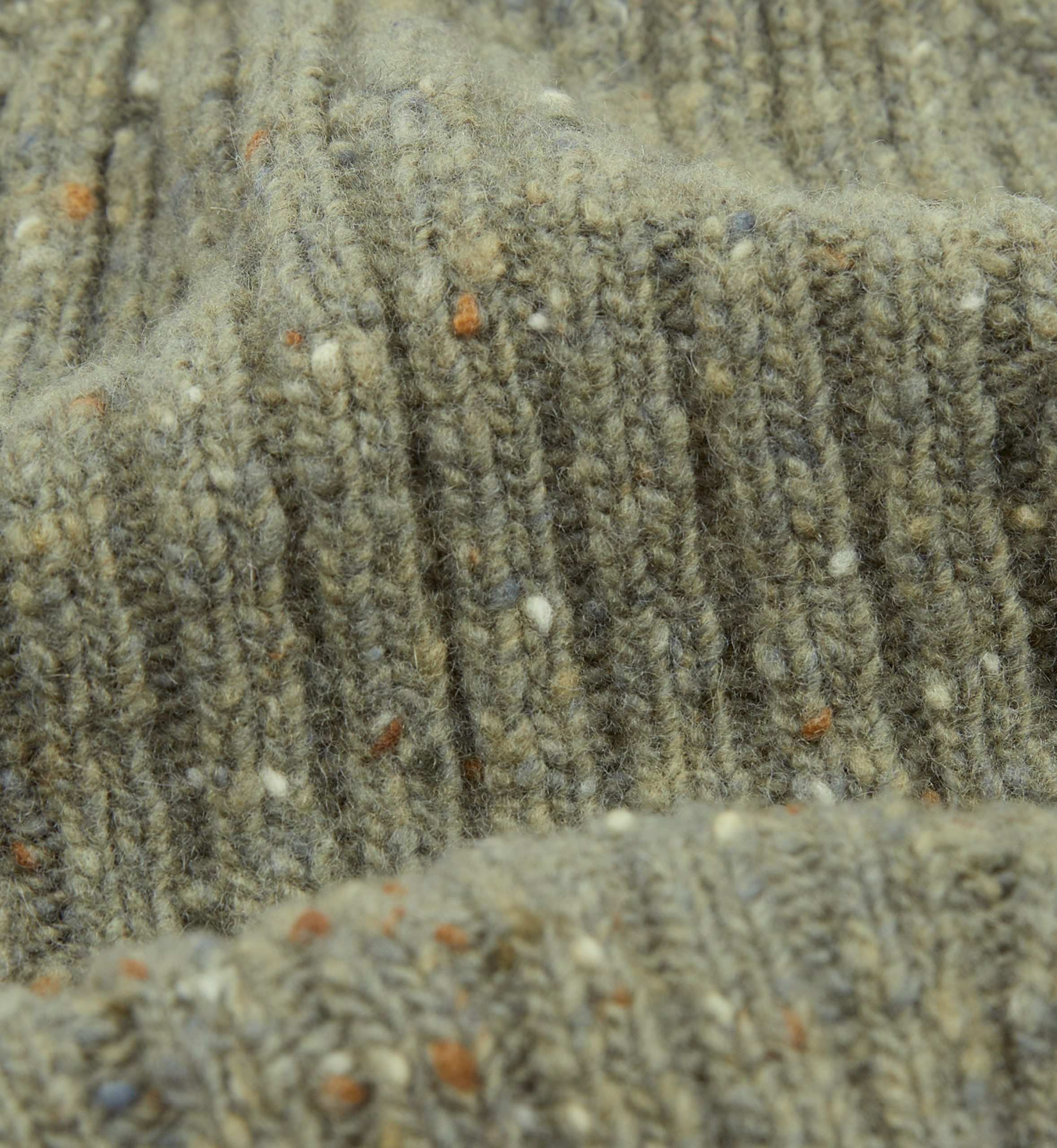 Light Green Donegal Ribbed Merino Knit Cap - Image 2