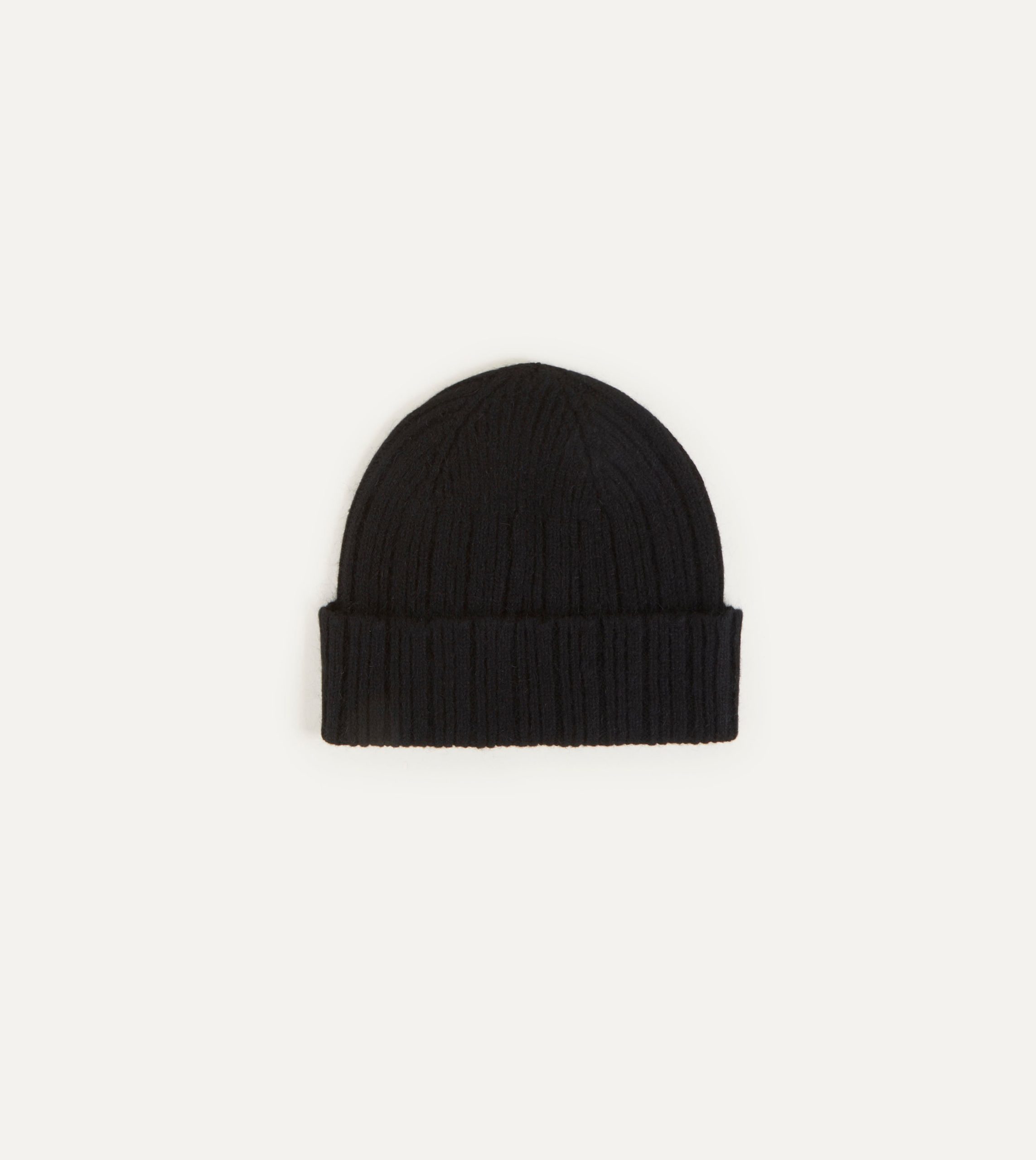 Black Geelongora Ribbed Knit Cap