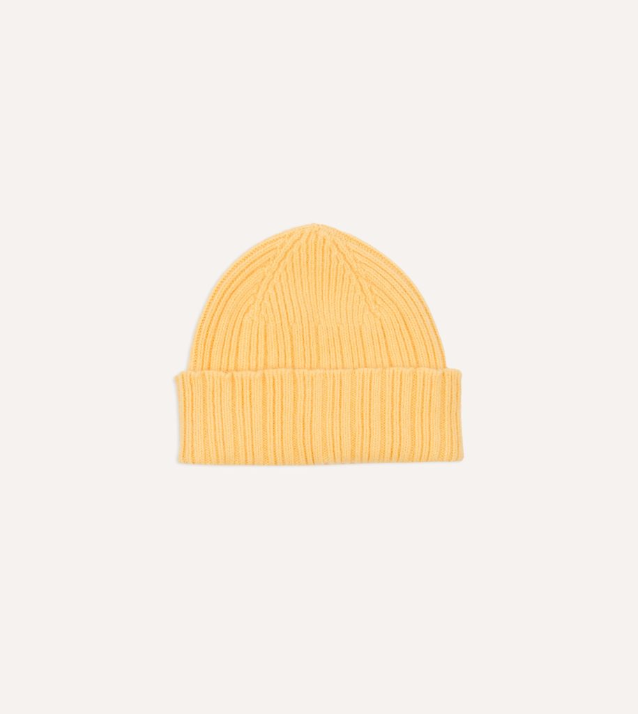 Yellow Geelongora Ribbed Knit Cap