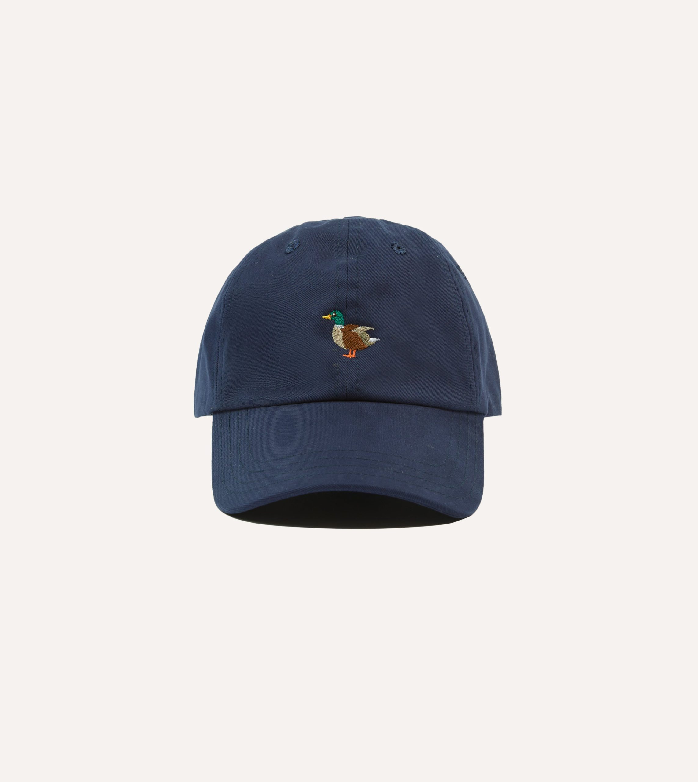 Navy Duck Emblem Cotton Baseball Cap