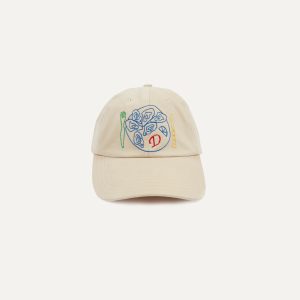 Ecru Chainstitch 'D' Oysters Cotton Twill Baseball Cap