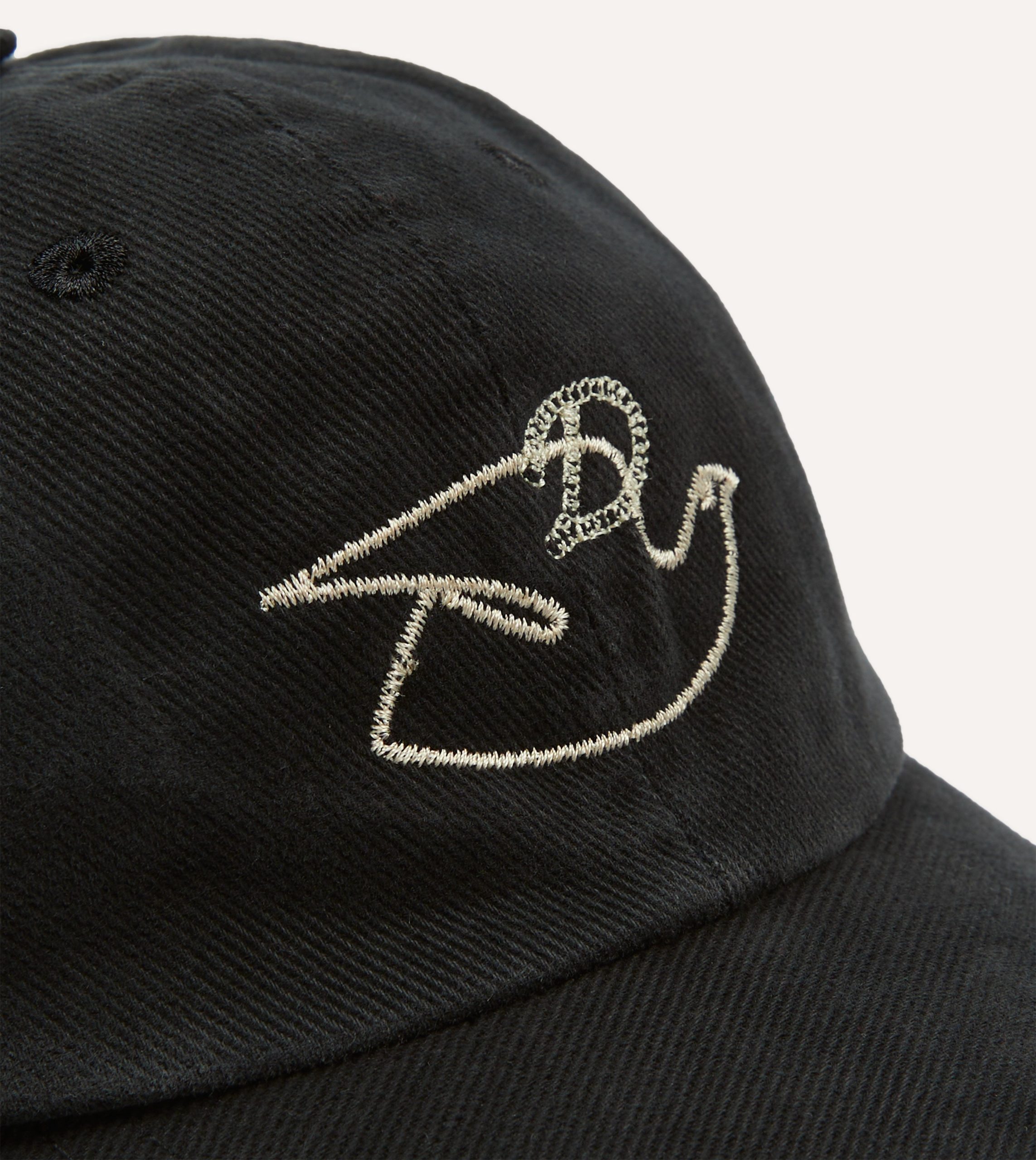 Drake's by A. Levine Black Cotton Twill Baseball Cap - Image 3