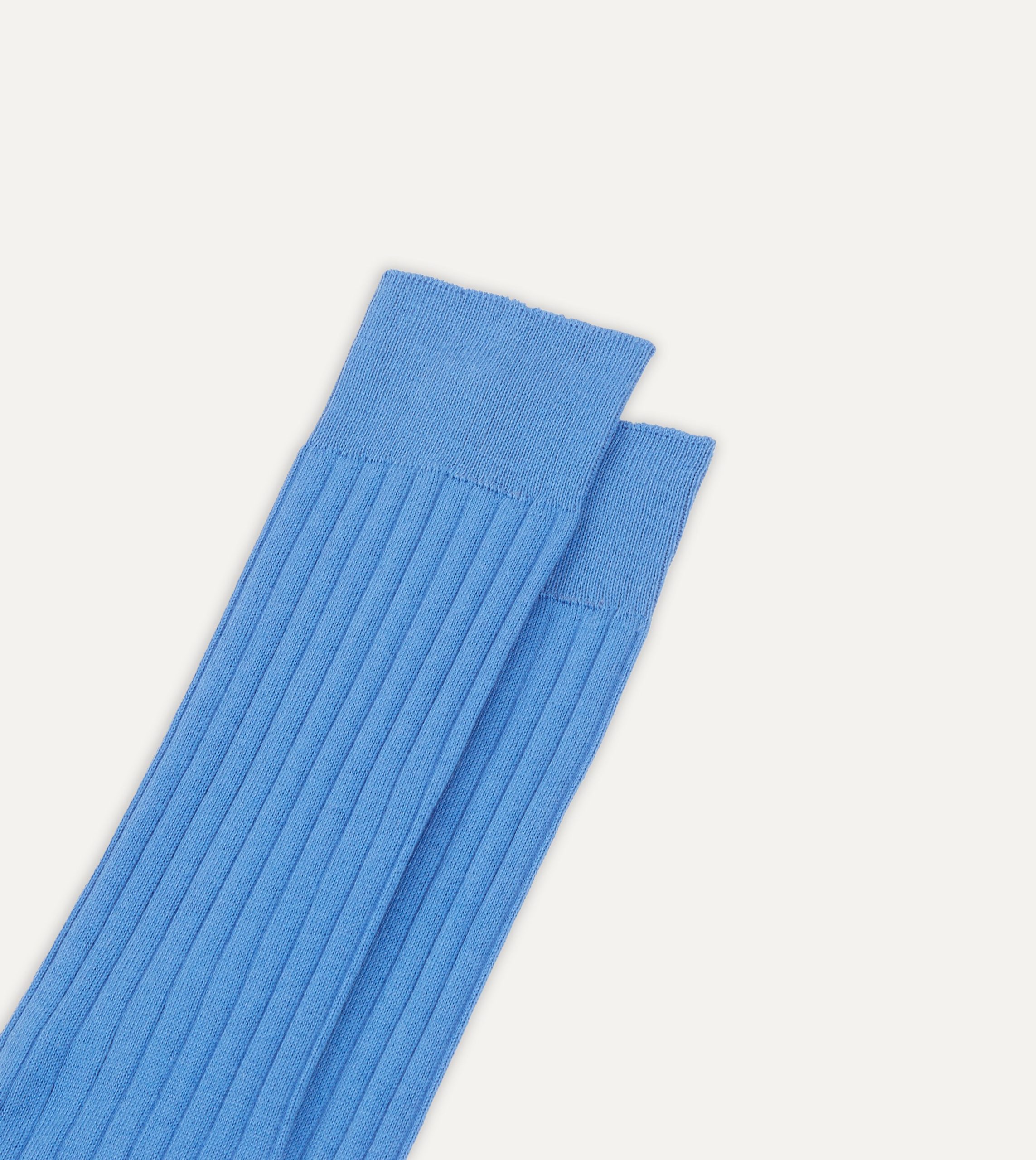 Sky Blue Cotton Over-the-Calf Socks - Image 3