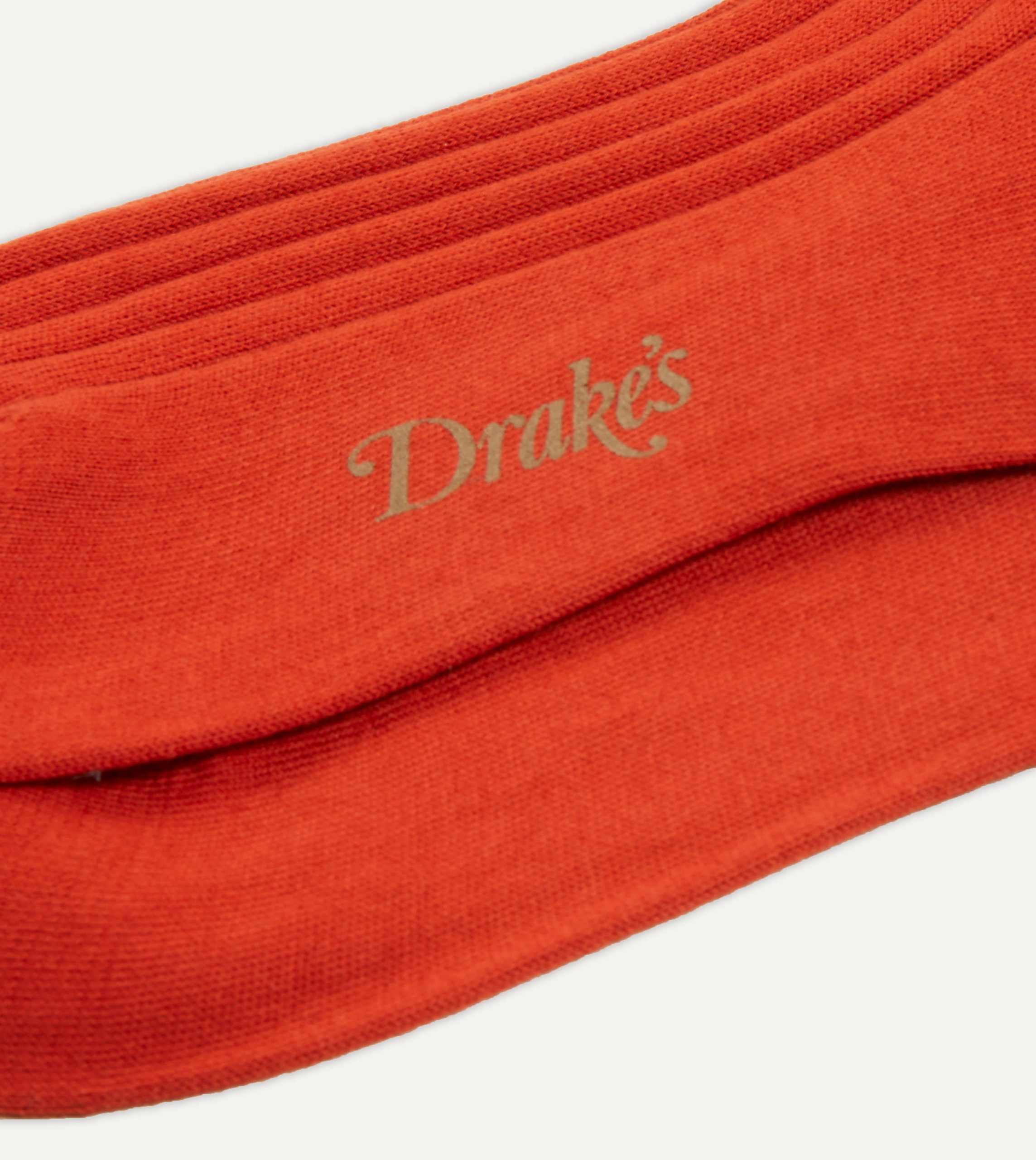 Orange Cotton Over-the-Calf Socks - Image 2