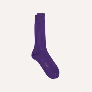 Purple Cotton Mid-Calf Socks
