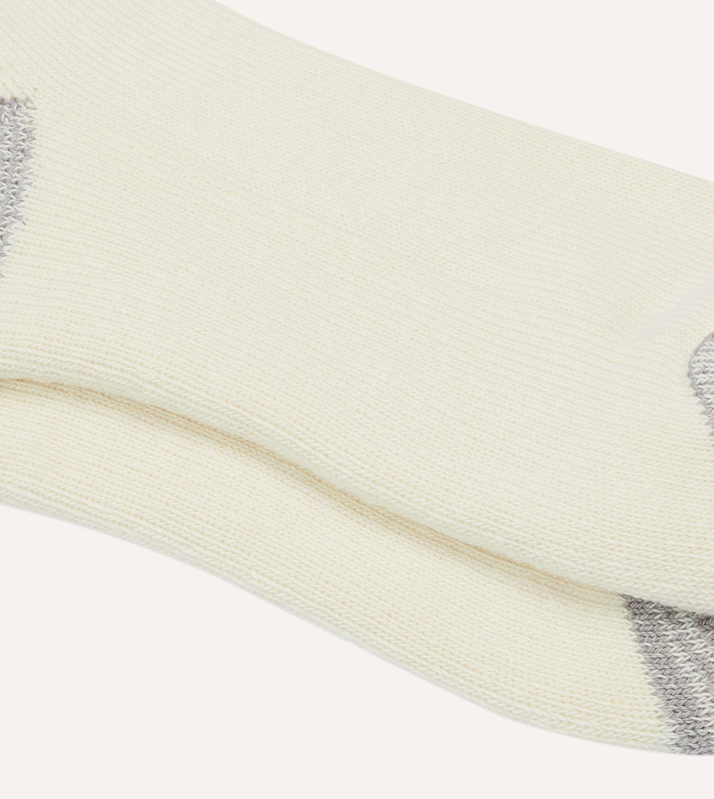 RoToTo Green and Yellow Cotton Crew Socks - Image 2