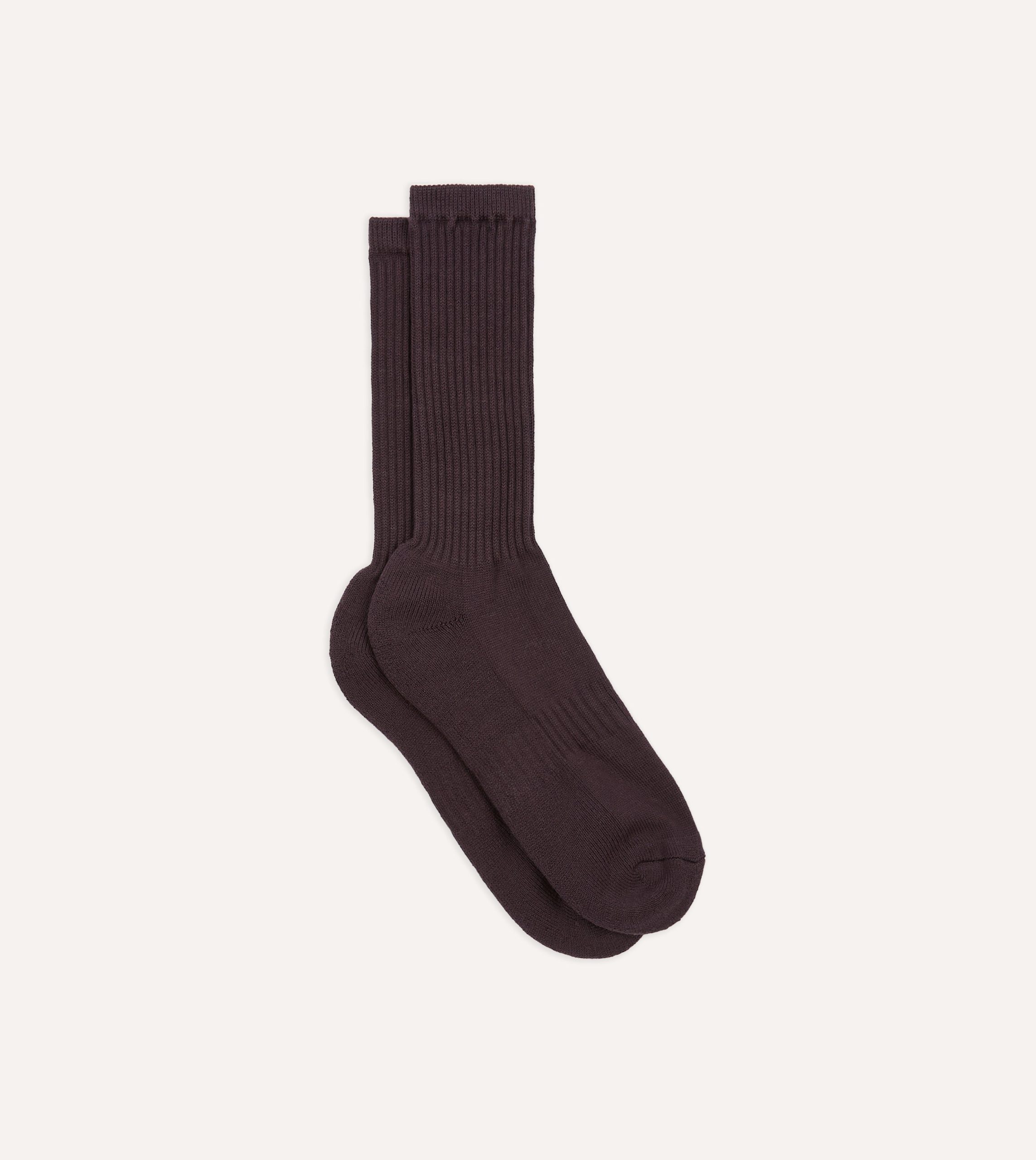 Dark Purple Cotton Sports Socks