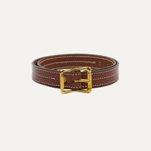 Yuketen Brown Triple Stitched Leather Belt