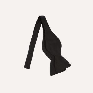 Black Self-Tie Satin Butterfly Bow Tie