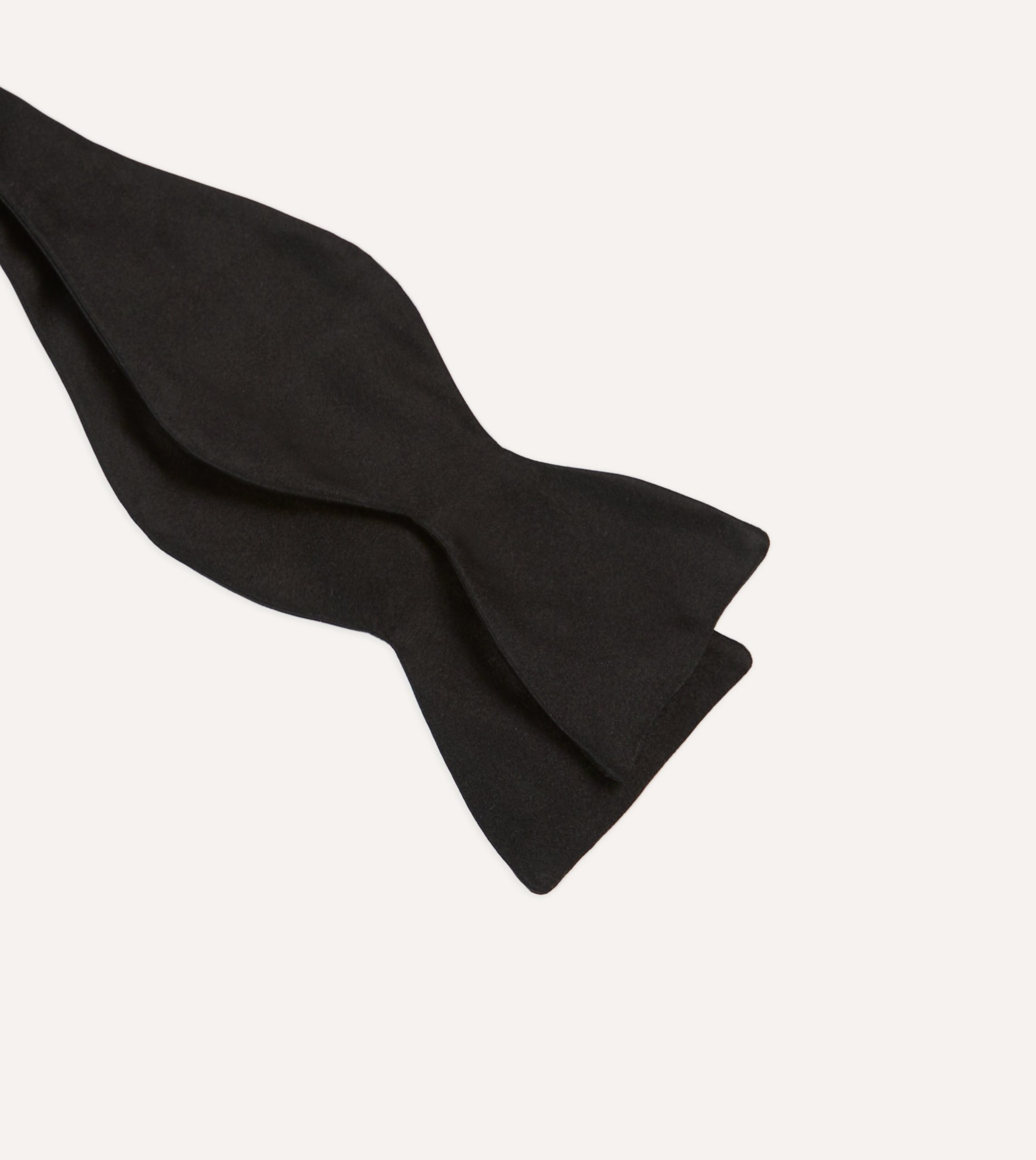 Black Self-Tie Satin Butterfly Bow Tie - Image 2