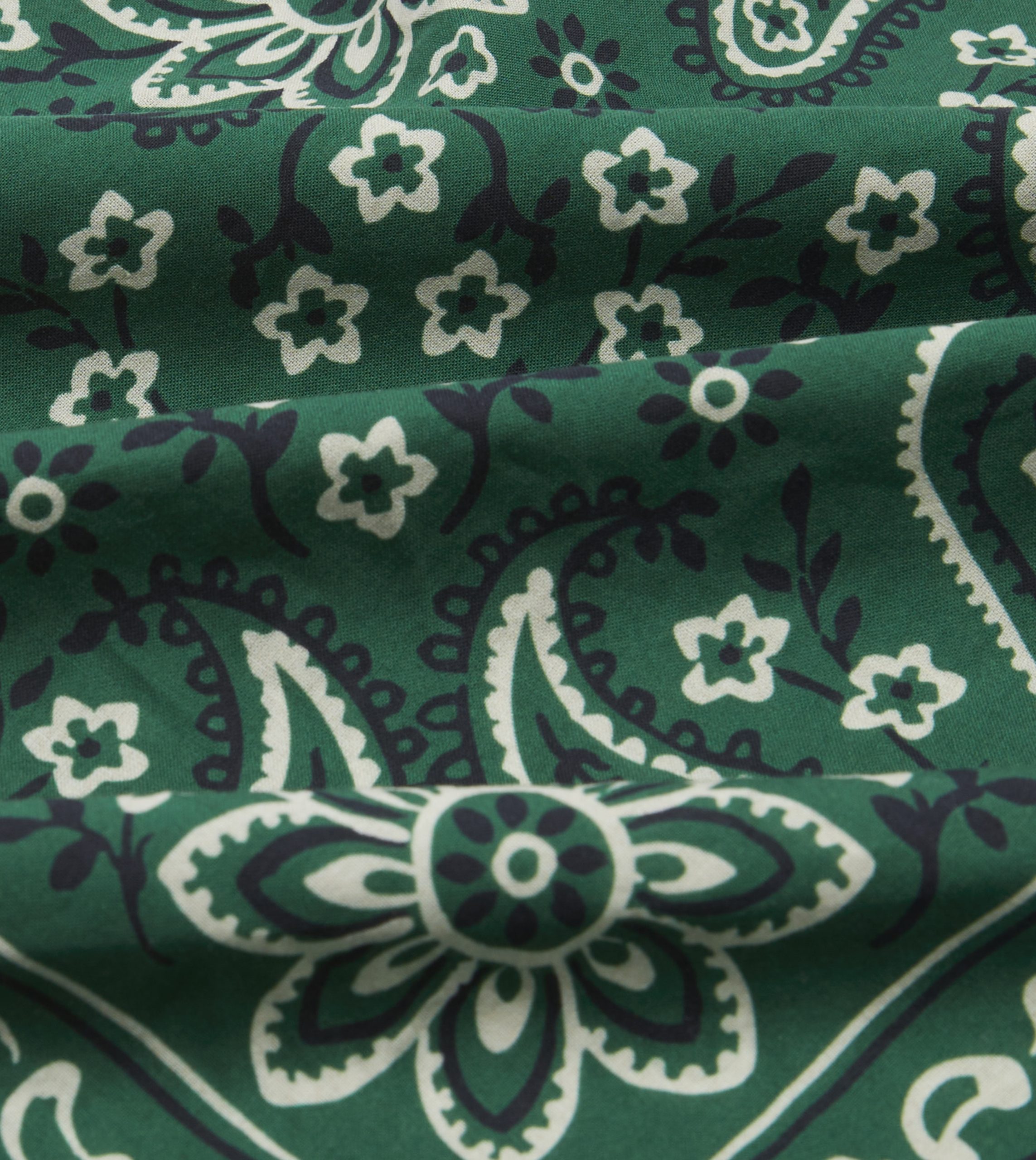 Green Paisley Print Cotton Bandana - Image 2