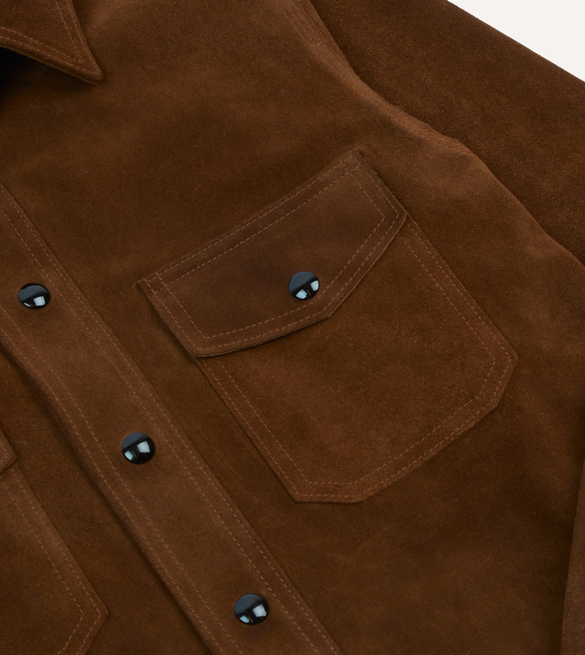 Brown Roughout Suede Overshirt - Image 4