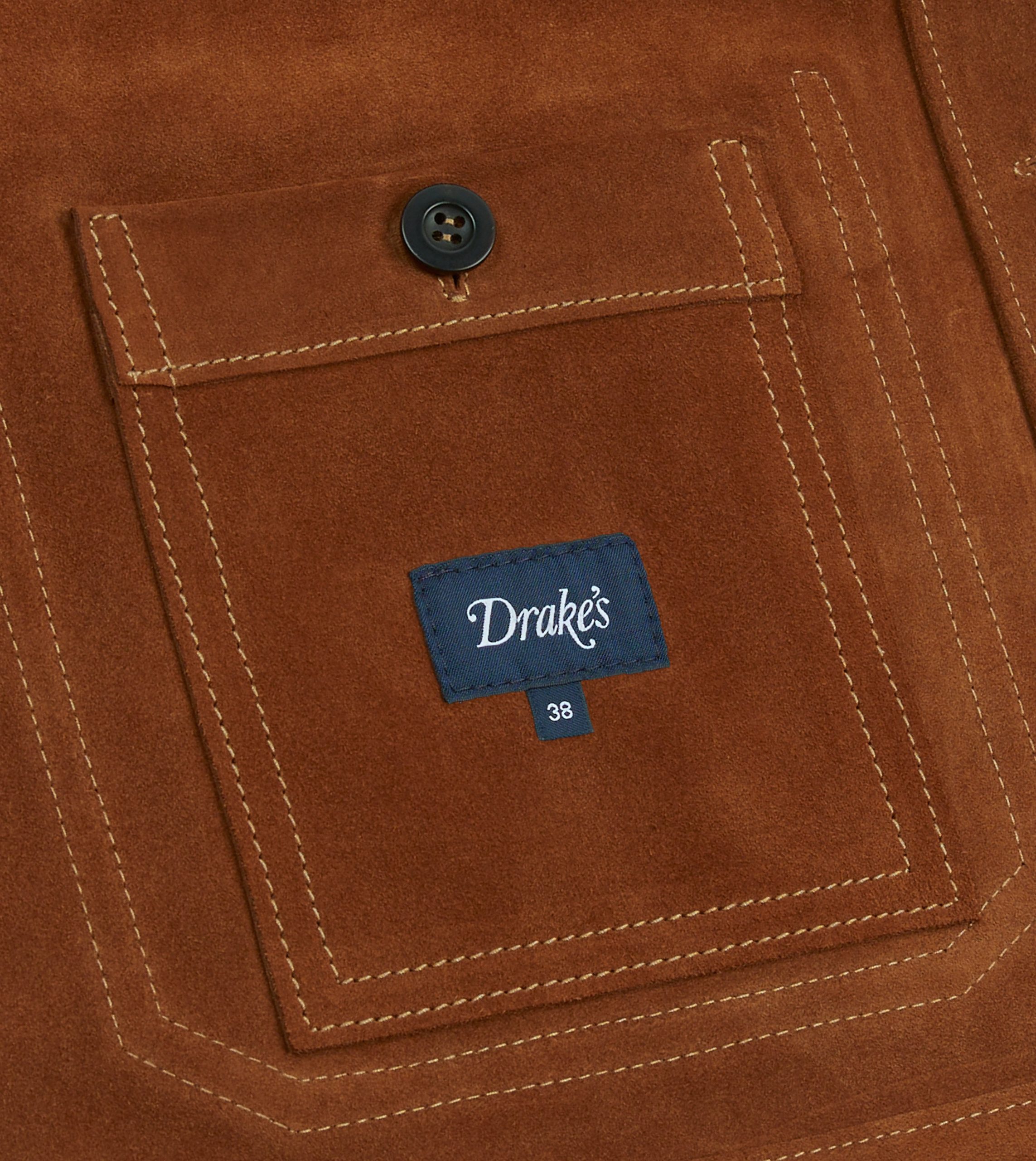 Rust Heavyweight Suede Five-Pocket Chore Jacket - Image 7
