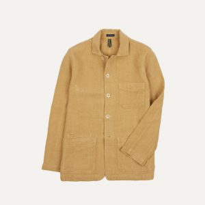 Sand Linen Five-Pocket Chore Jacket