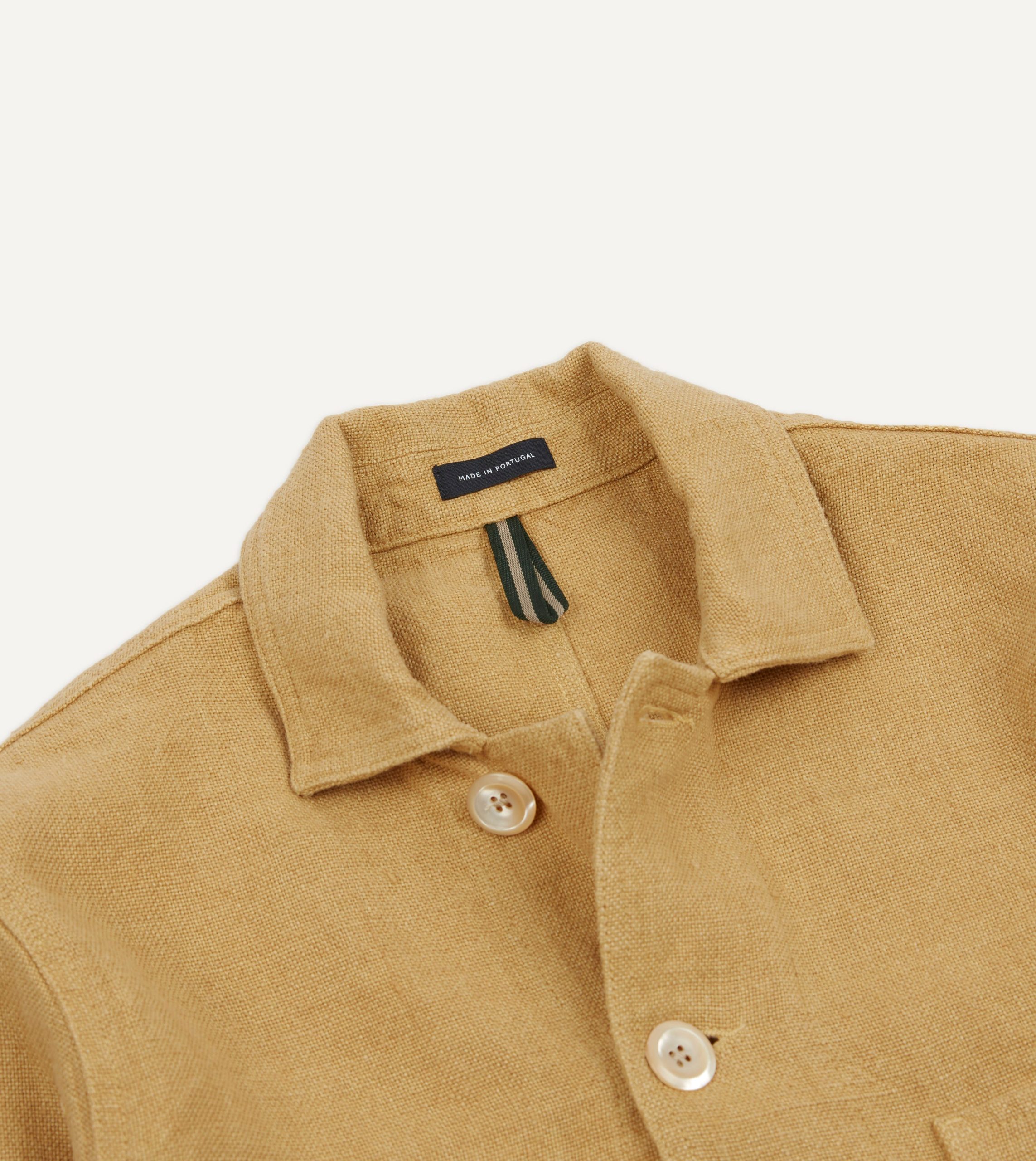 Sand Linen Five-Pocket Chore Jacket - Image 3