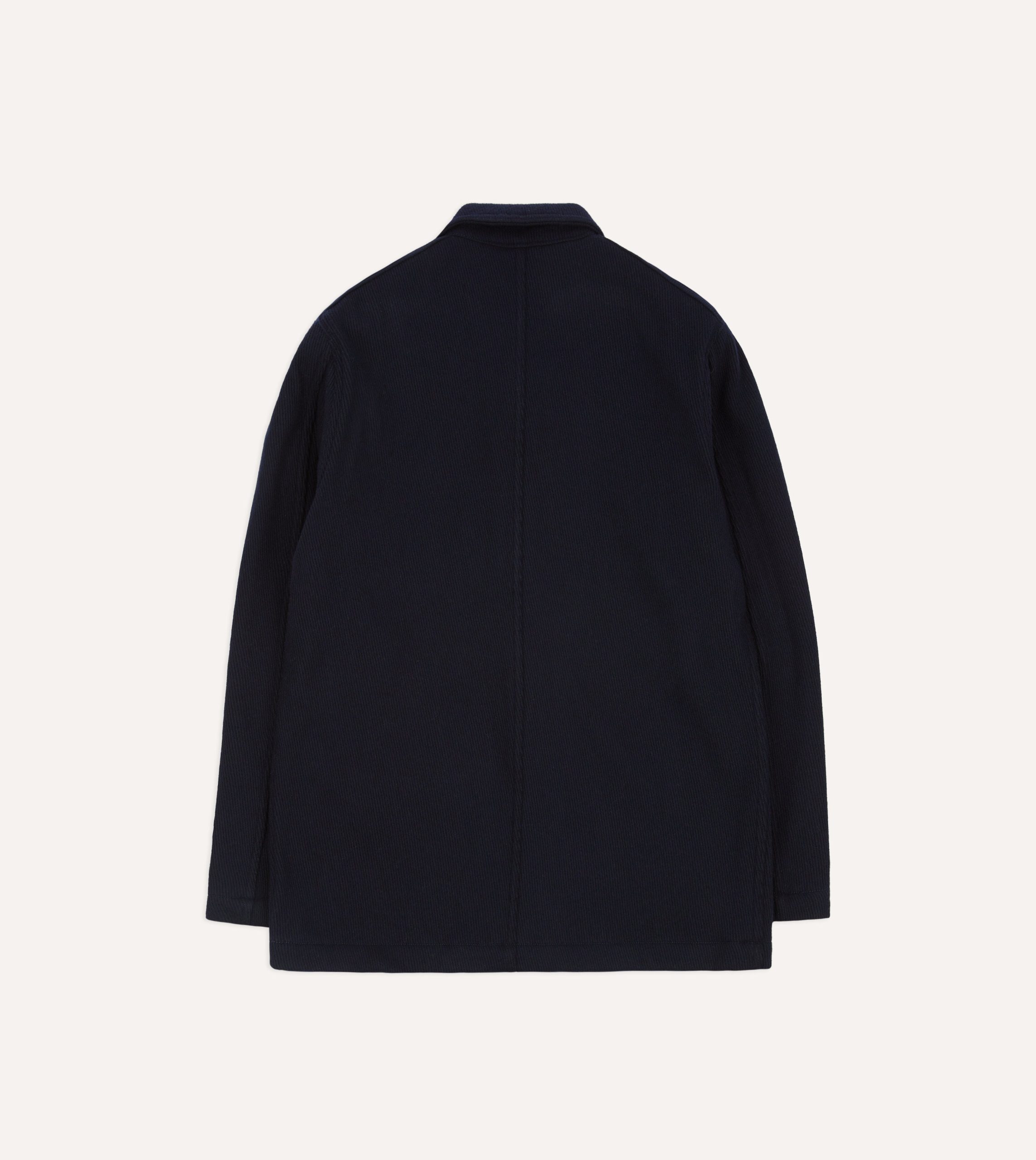 Navy Wool Five-Pocket Chore Jacket - Image 8