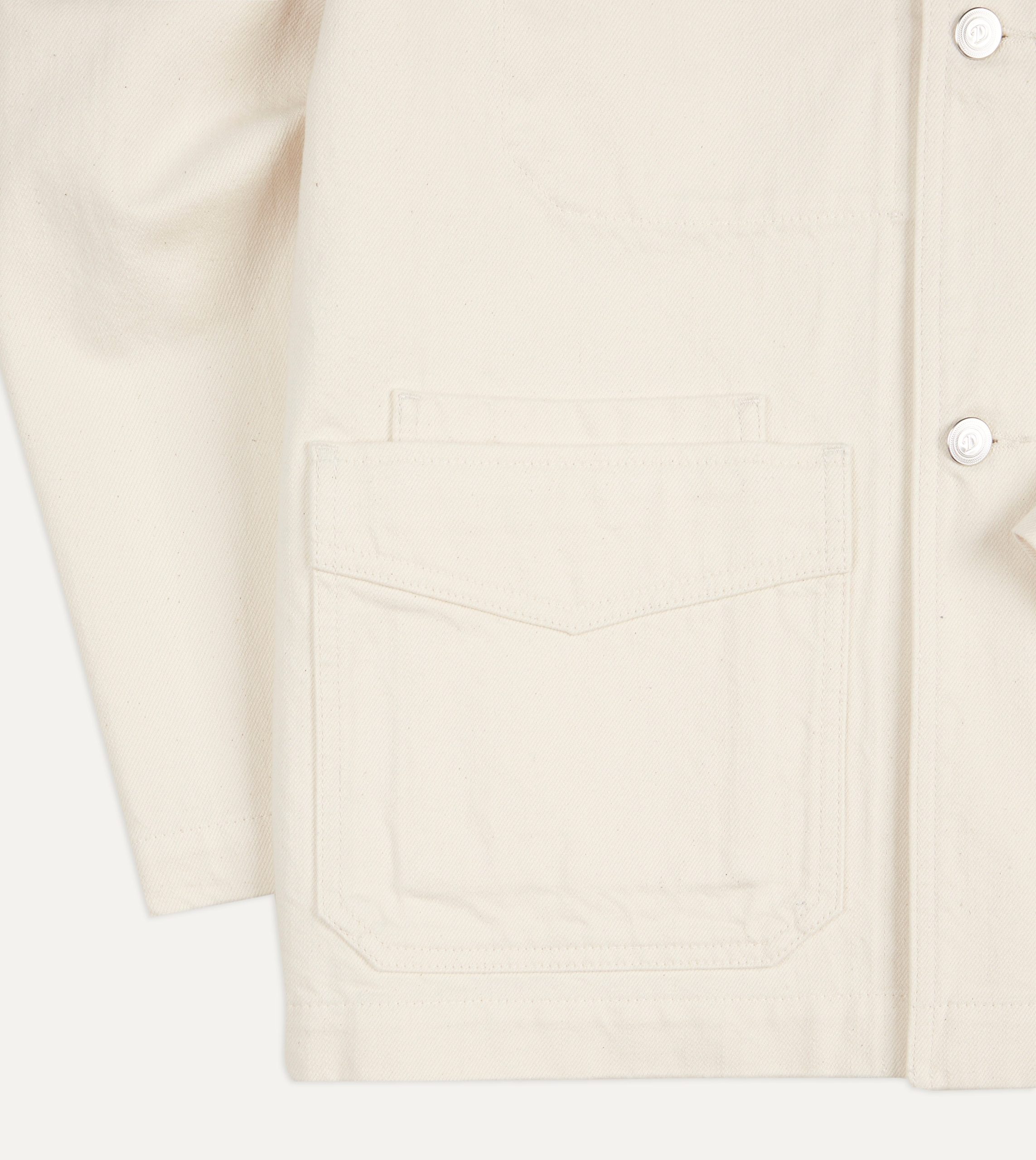 Ecru Selvedge Denim Five-Pocket Chore Jacket - Image 5