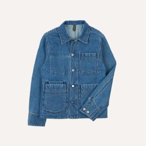 Bleach Wash Denim Work Jacket