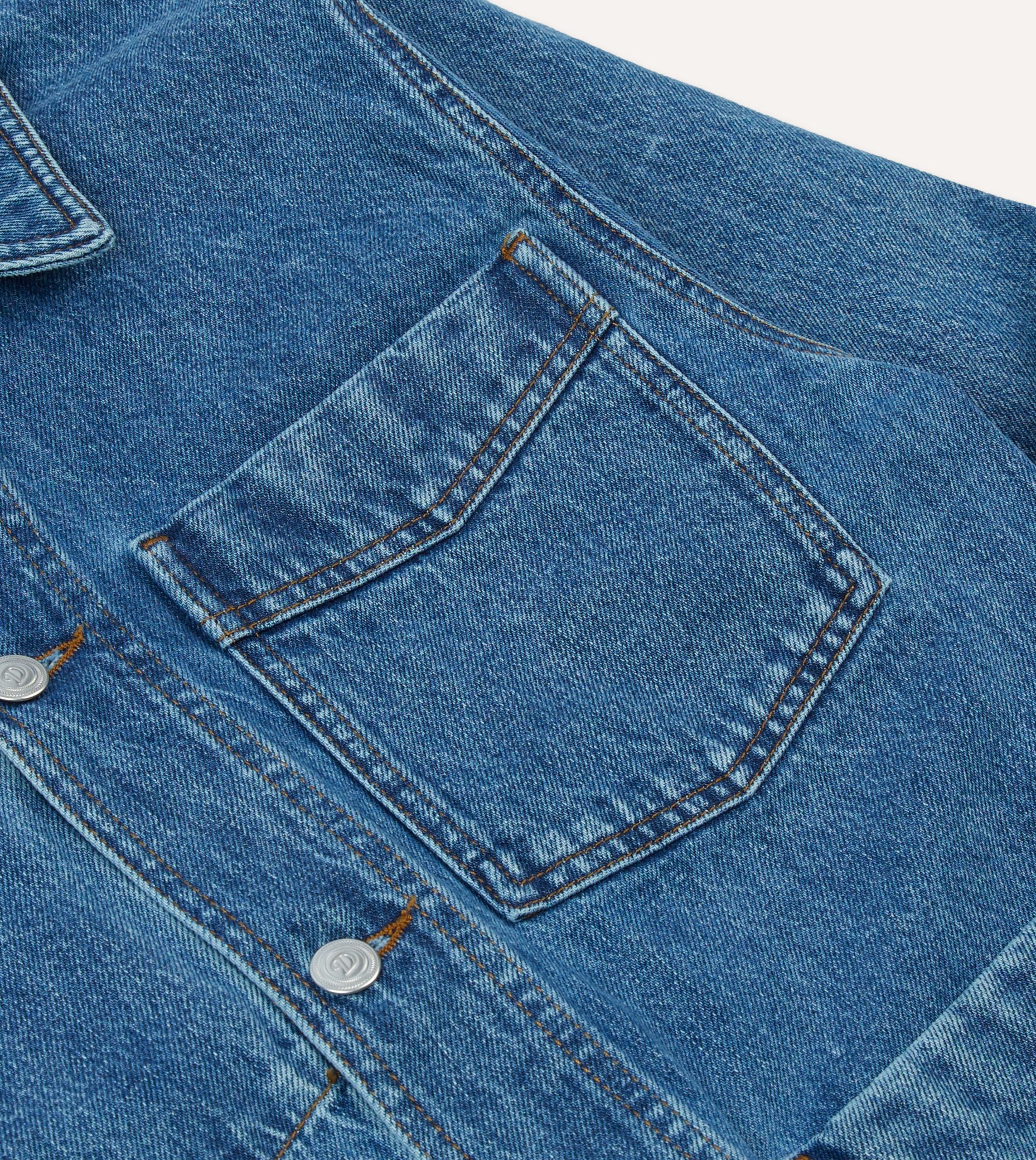 Bleach Wash Denim Work Jacket - Image 4