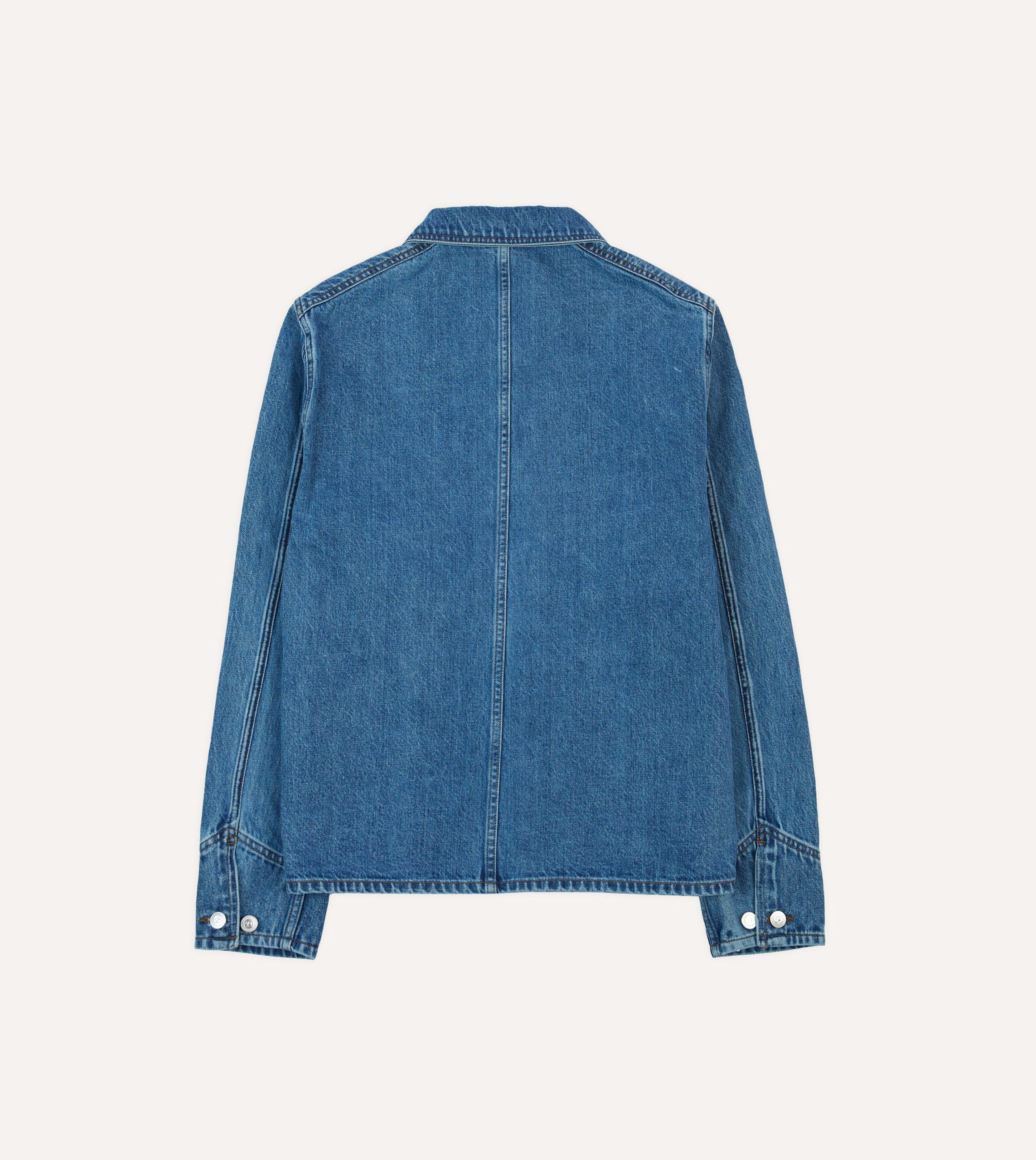 Bleach Wash Denim Work Jacket - Image 8