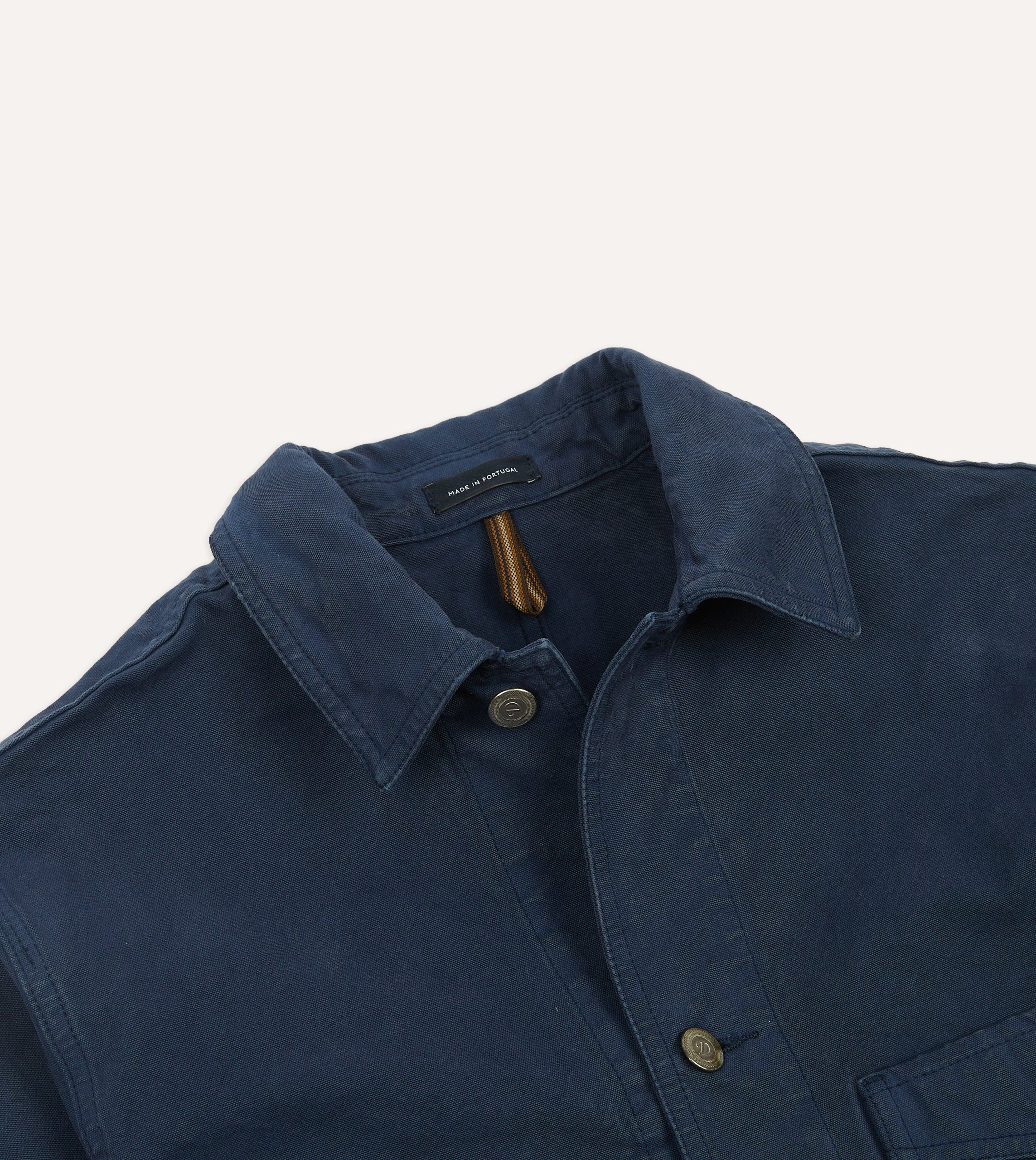 Navy Cotton Duck Canvas Five-Pocket Chore Jacket - Image 3