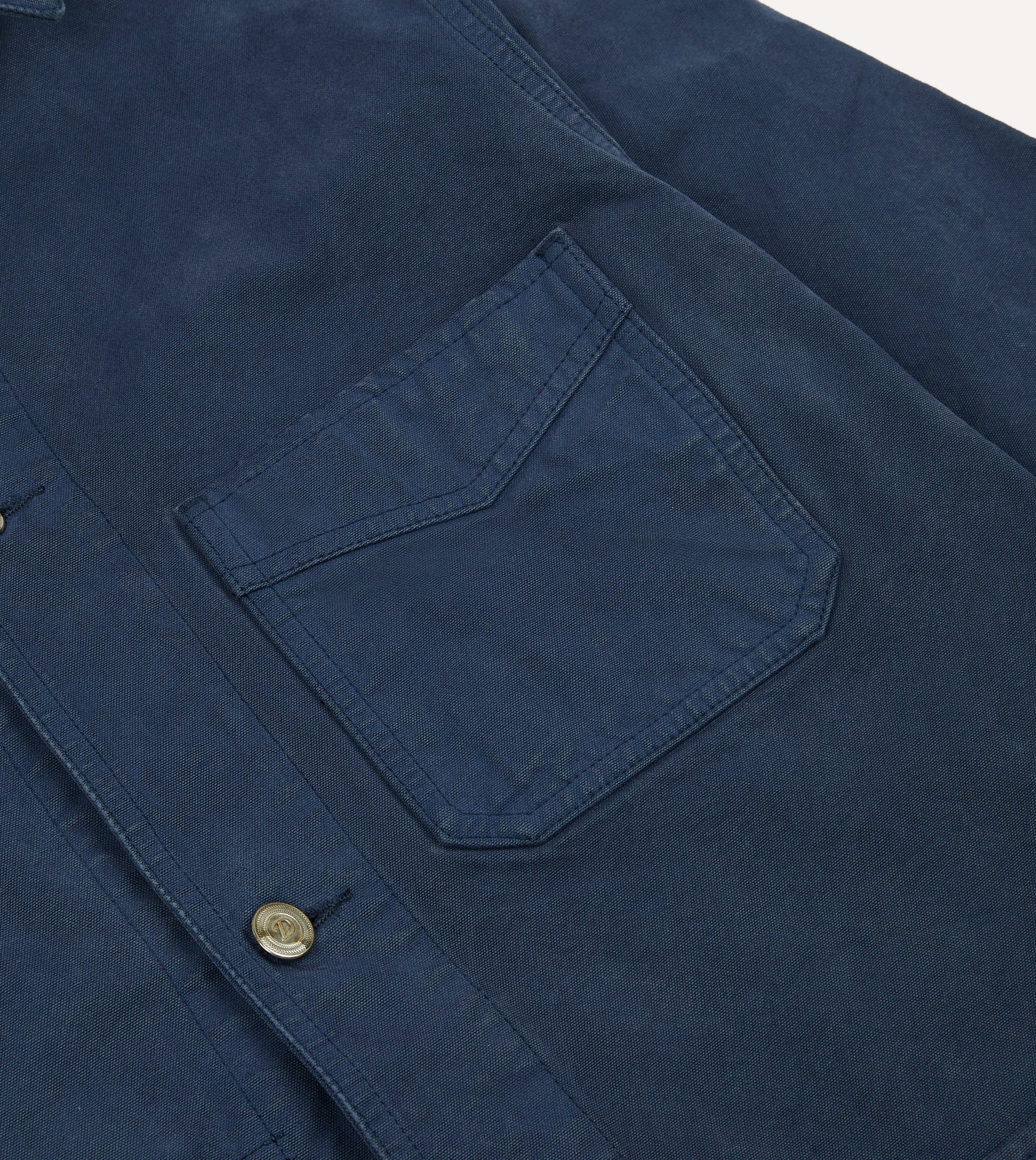 Navy Cotton Duck Canvas Five-Pocket Chore Jacket - Image 4