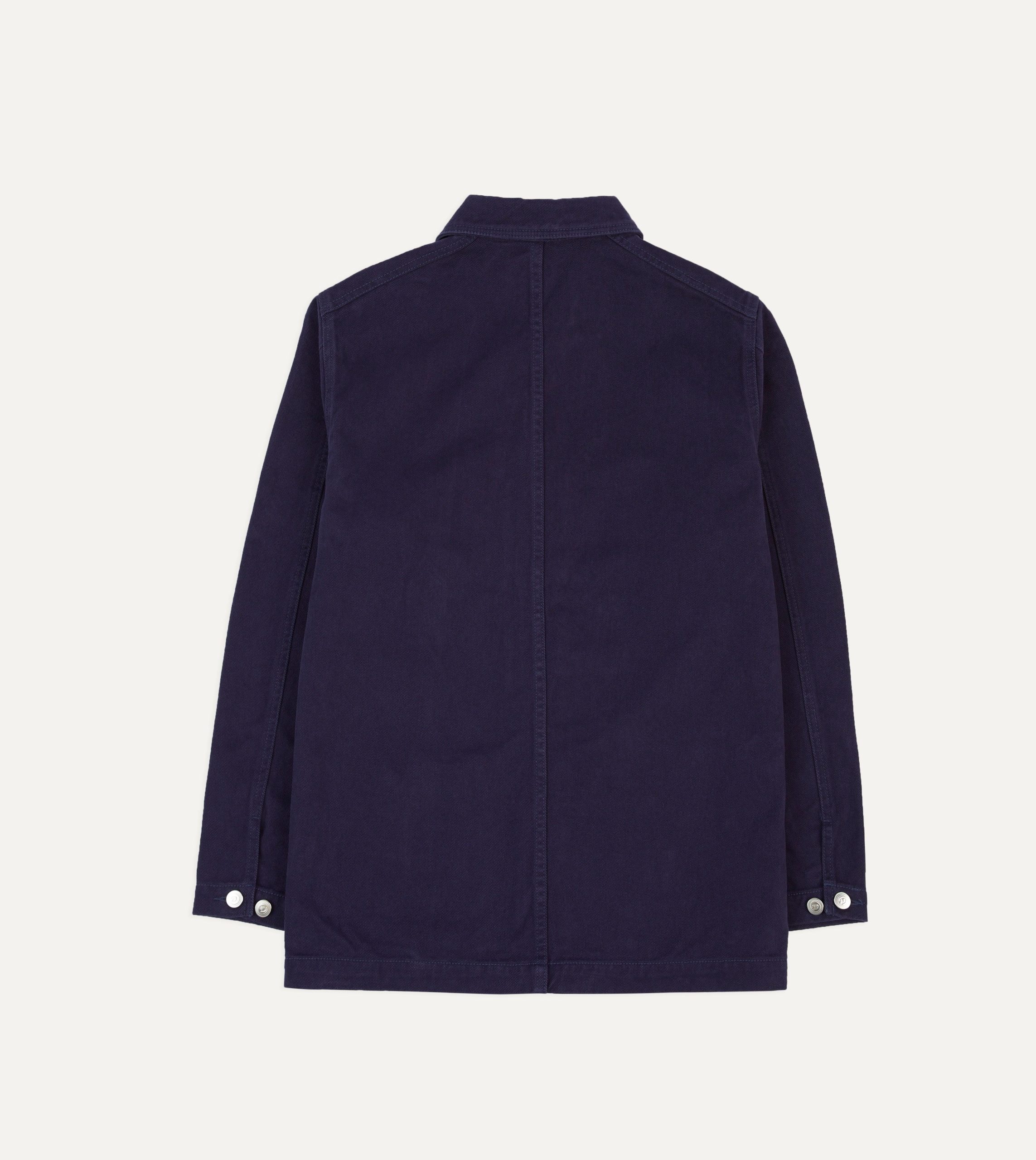 French Blue Heavy Twill Cotton Five-Pocket Chore Jacket - Image 8