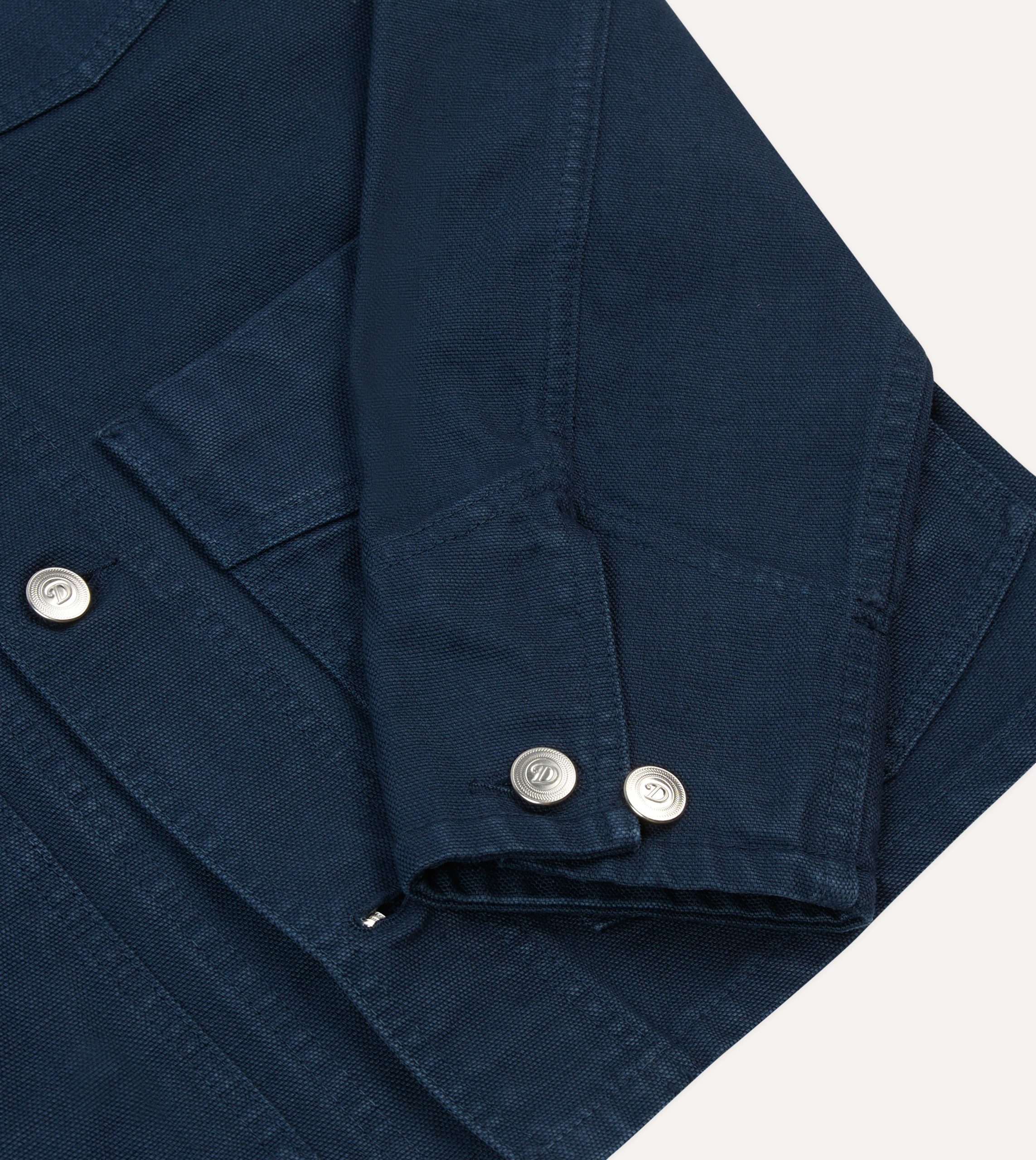 Navy Cotton Canvas Work Jacket - Image 5