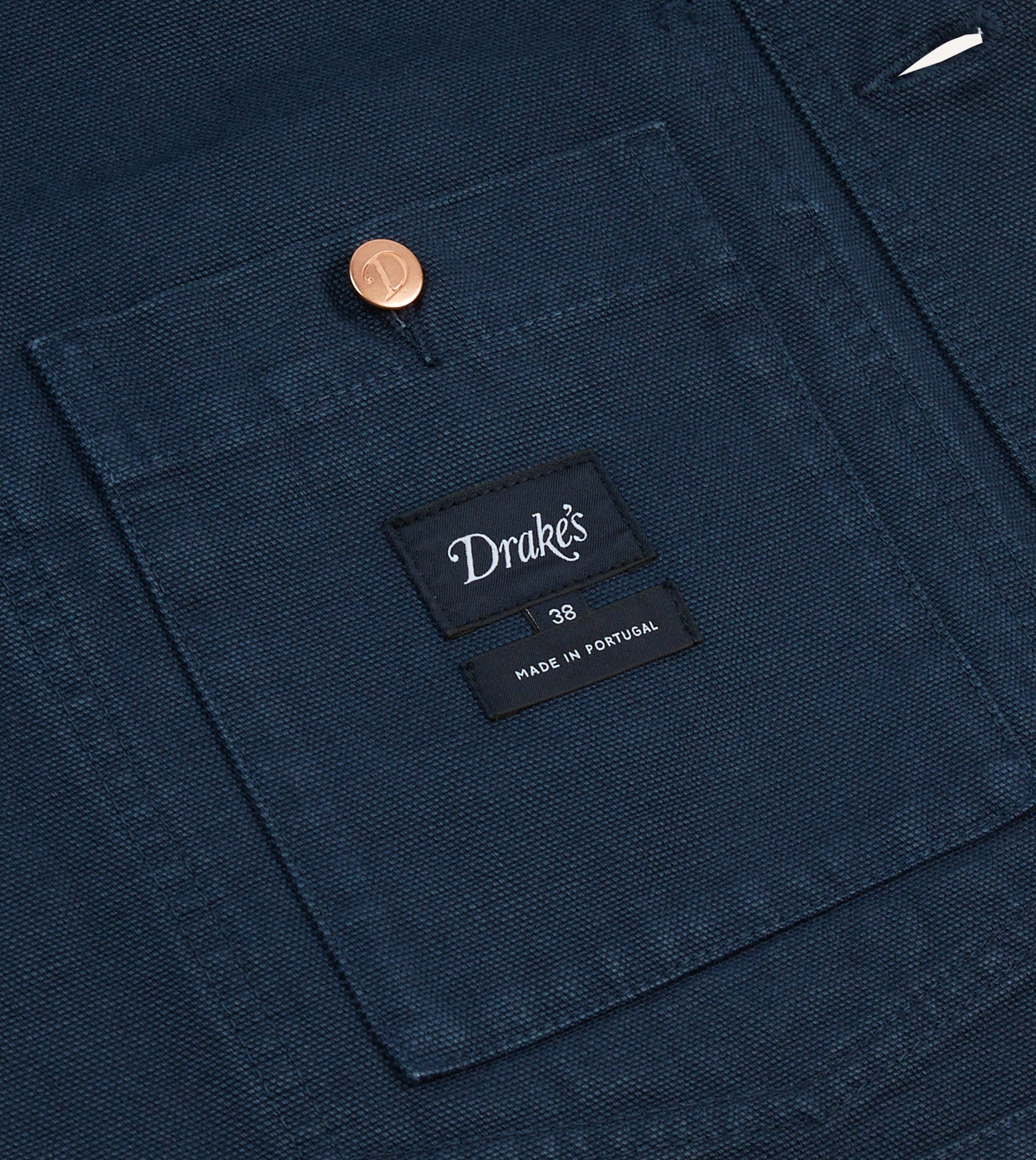 Navy Cotton Canvas Work Jacket - Image 7