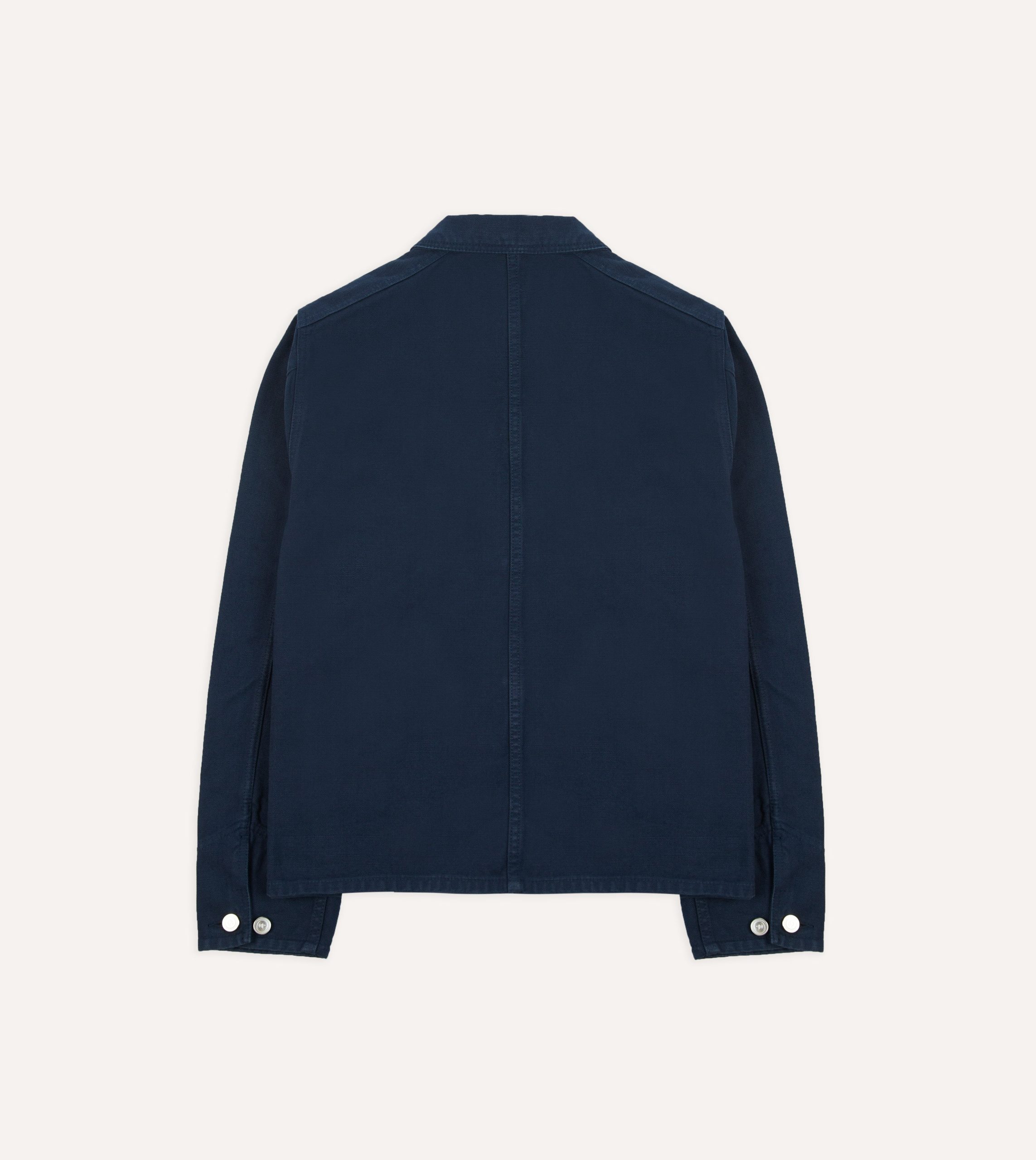 Navy Cotton Canvas Work Jacket - Image 8