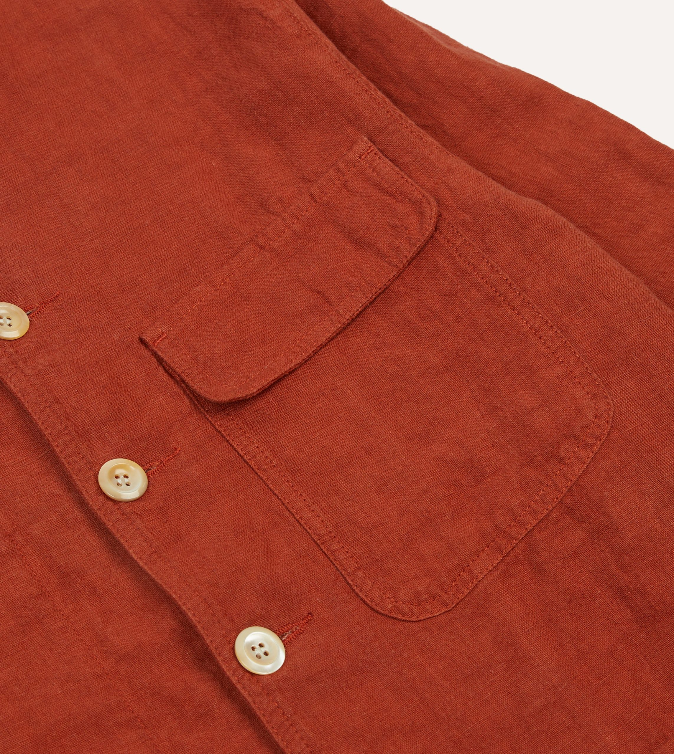 Rust Linen Forestiere Jacket - Image 4