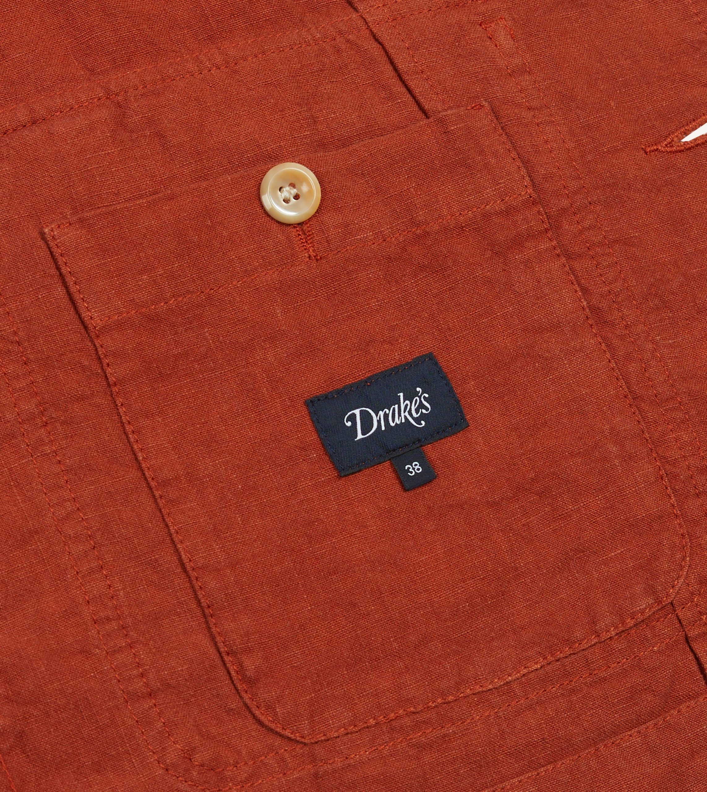 Rust Linen Forestiere Jacket - Image 7