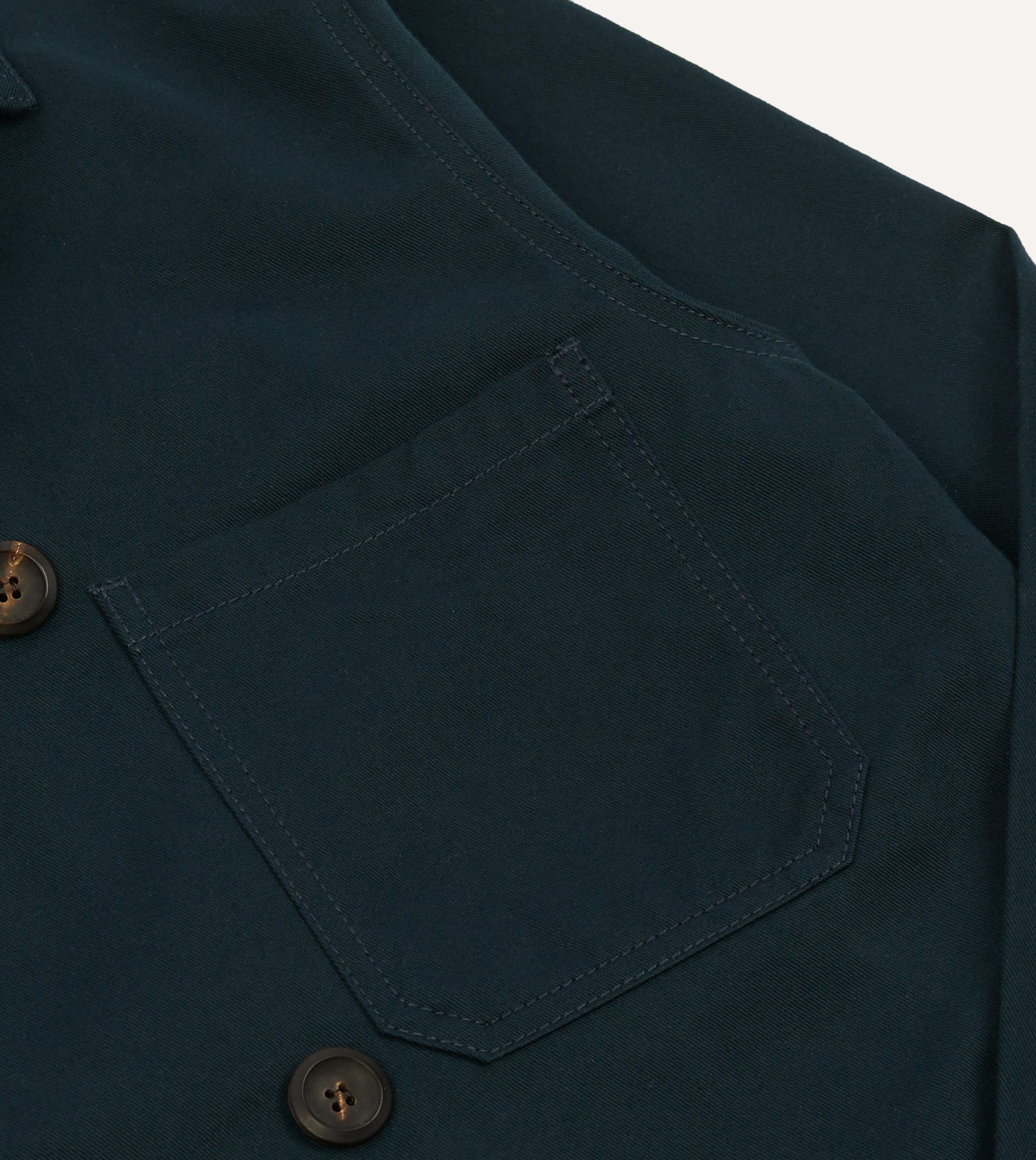 Navy Cotton Double-Breasted Chore Coat - Image 4