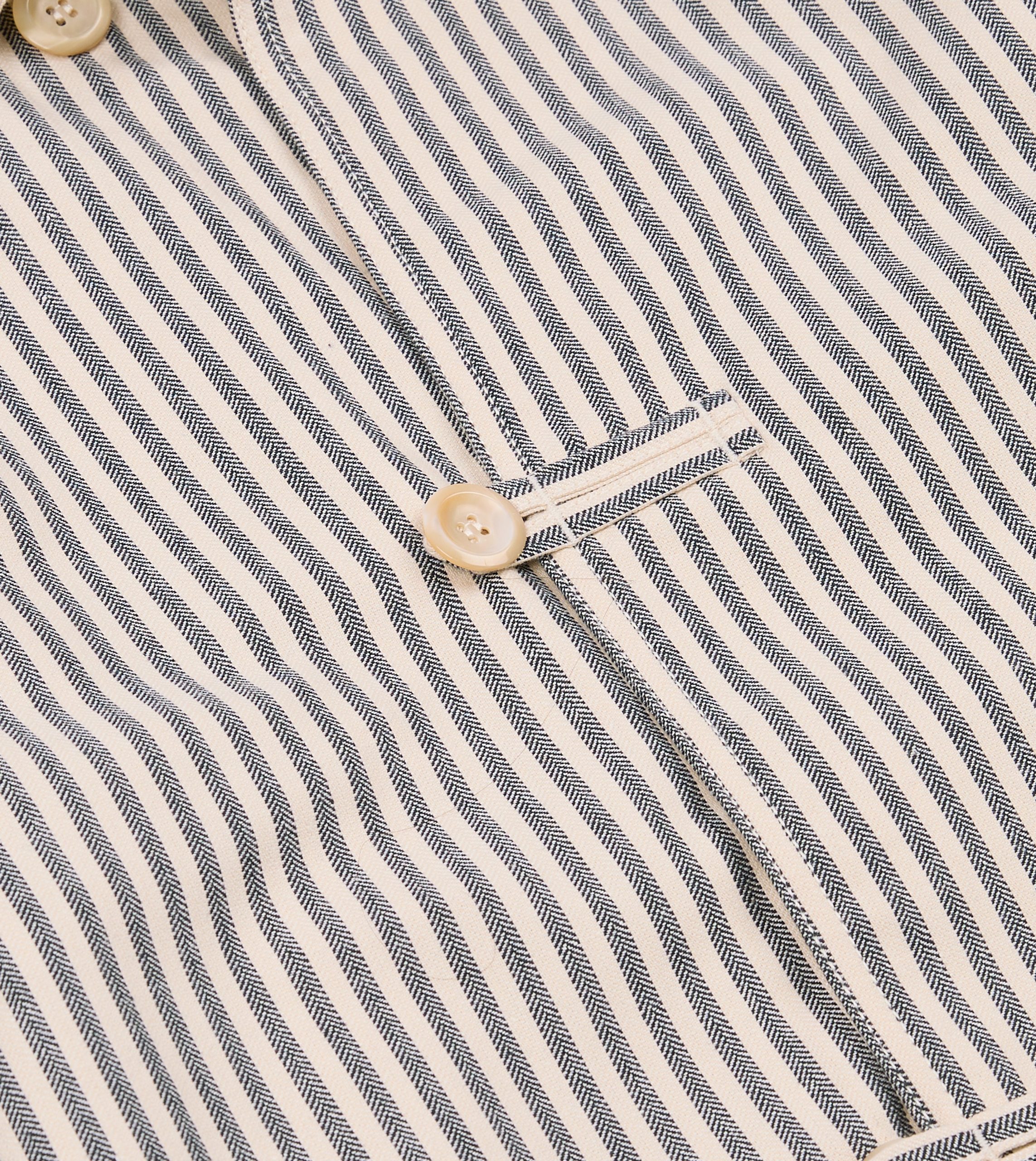 Blue and Ecru Stripe Cotton-Linen Deck Chore Jacket - Image 4