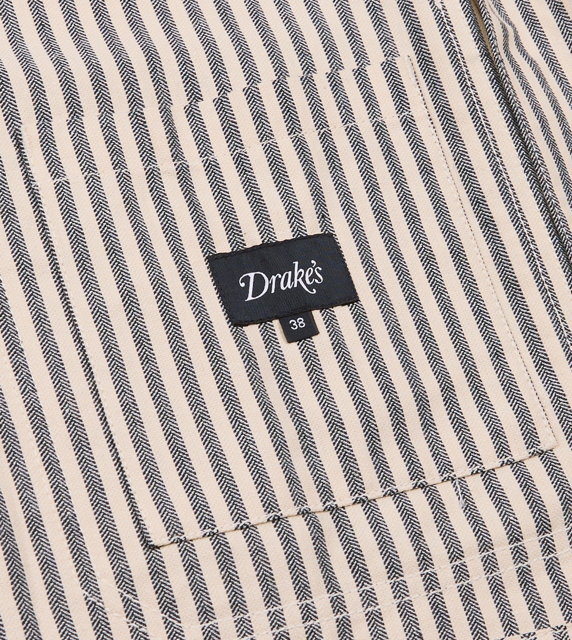 Blue and Ecru Stripe Cotton-Linen Deck Chore Jacket - Image 6