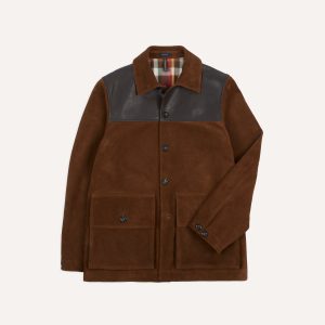 Brown Suede and Leather Donkey Jacket