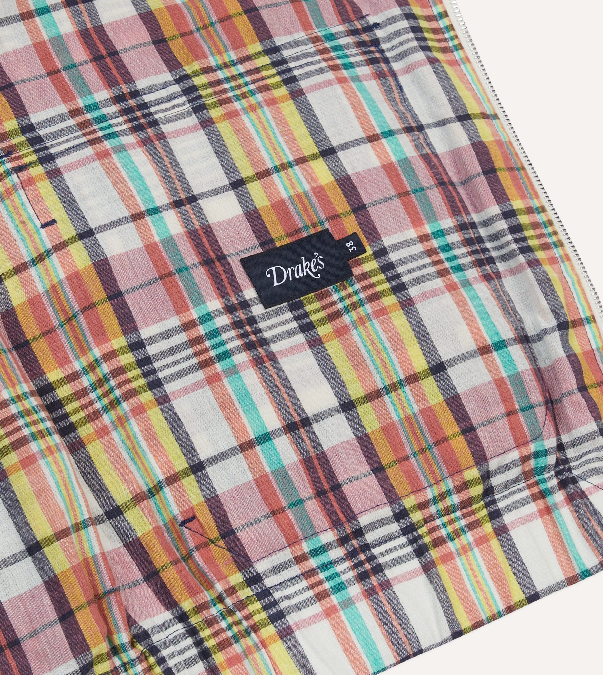 Waxed Madras Cotton Tennis Blouson Jacket - Image 6