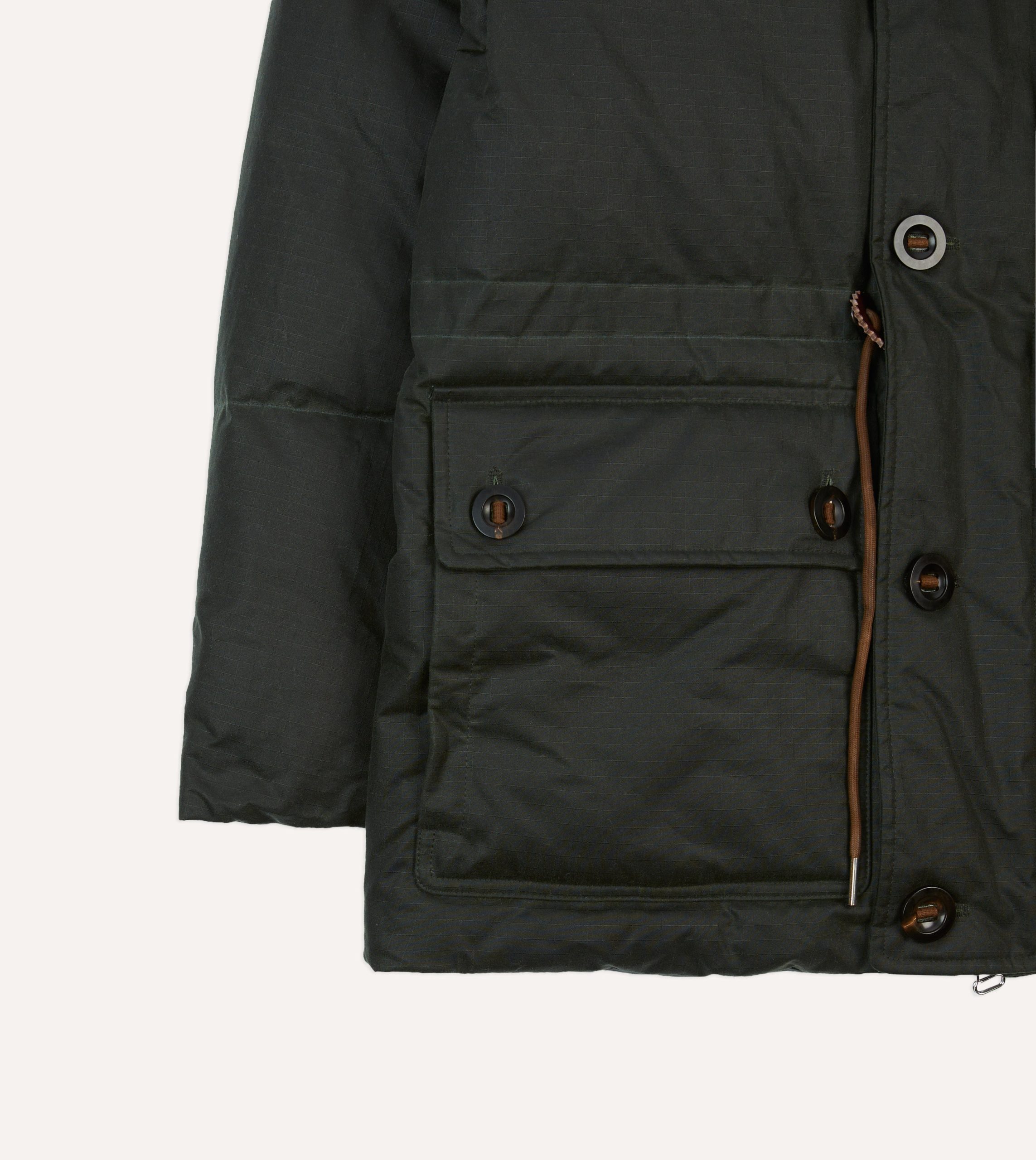 Green Waxed Cotton Expedition Parka - Image 7