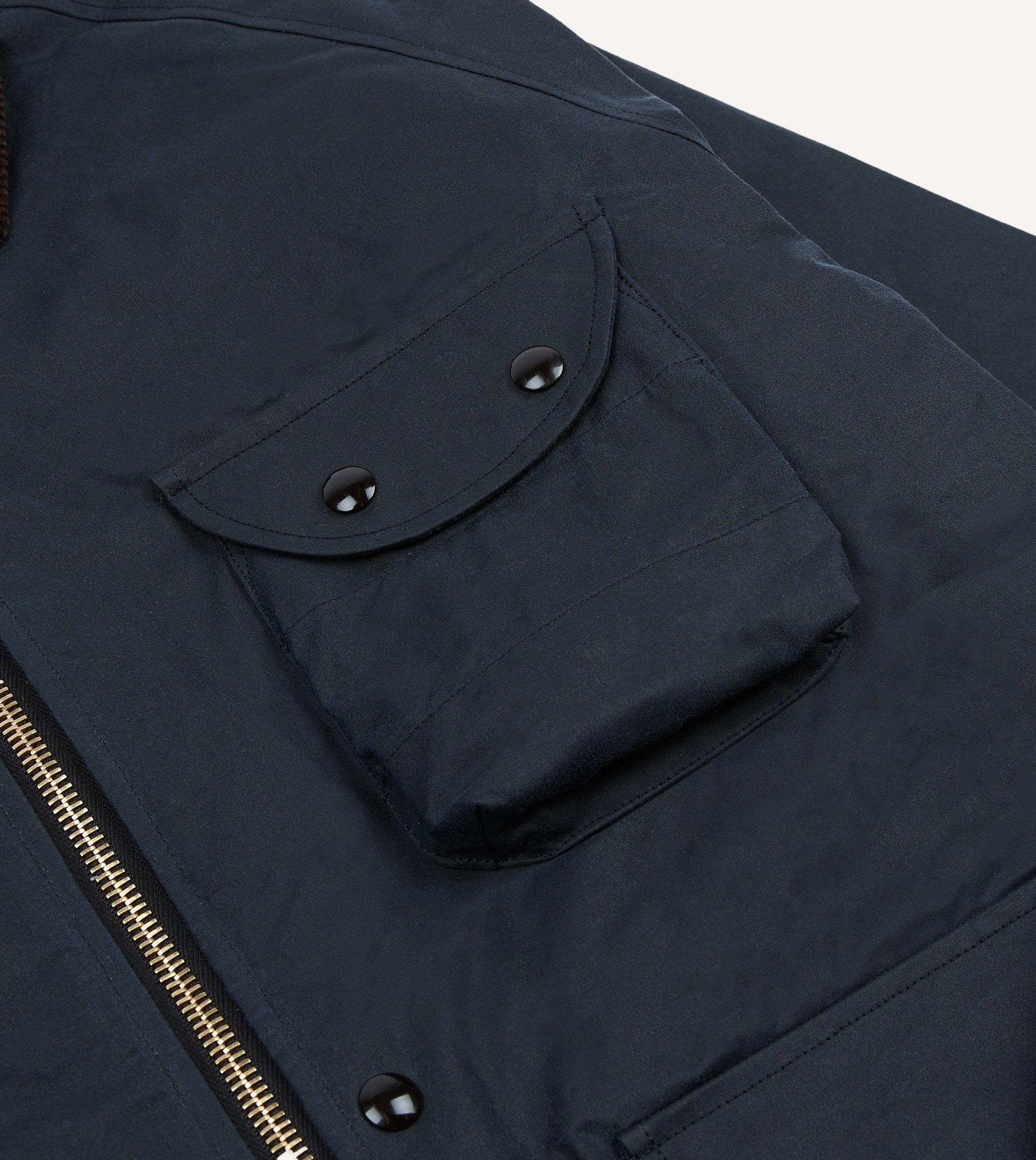 Navy Waxed Coverall Jacket - Image 5