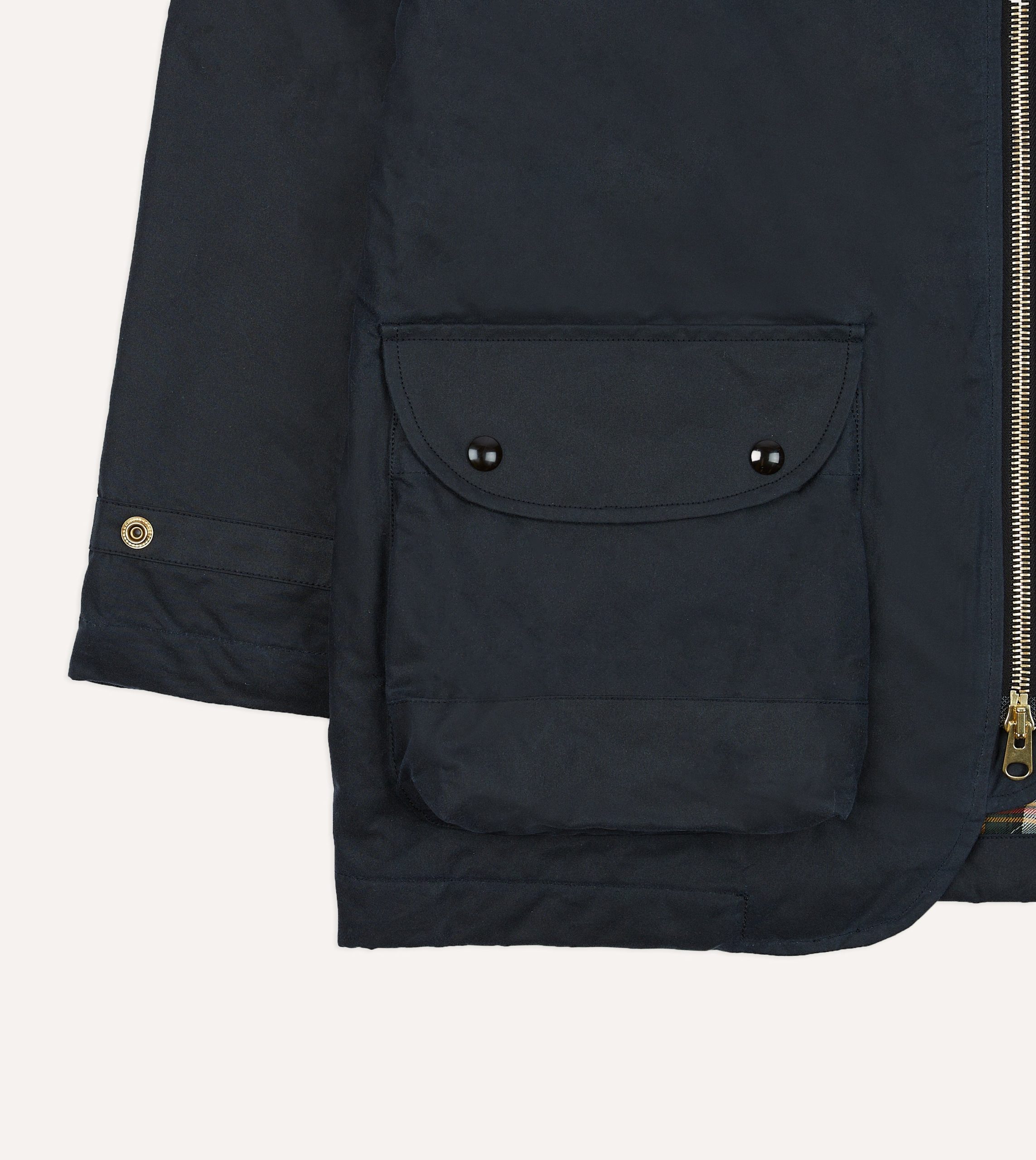 Navy Waxed Coverall Jacket - Image 7