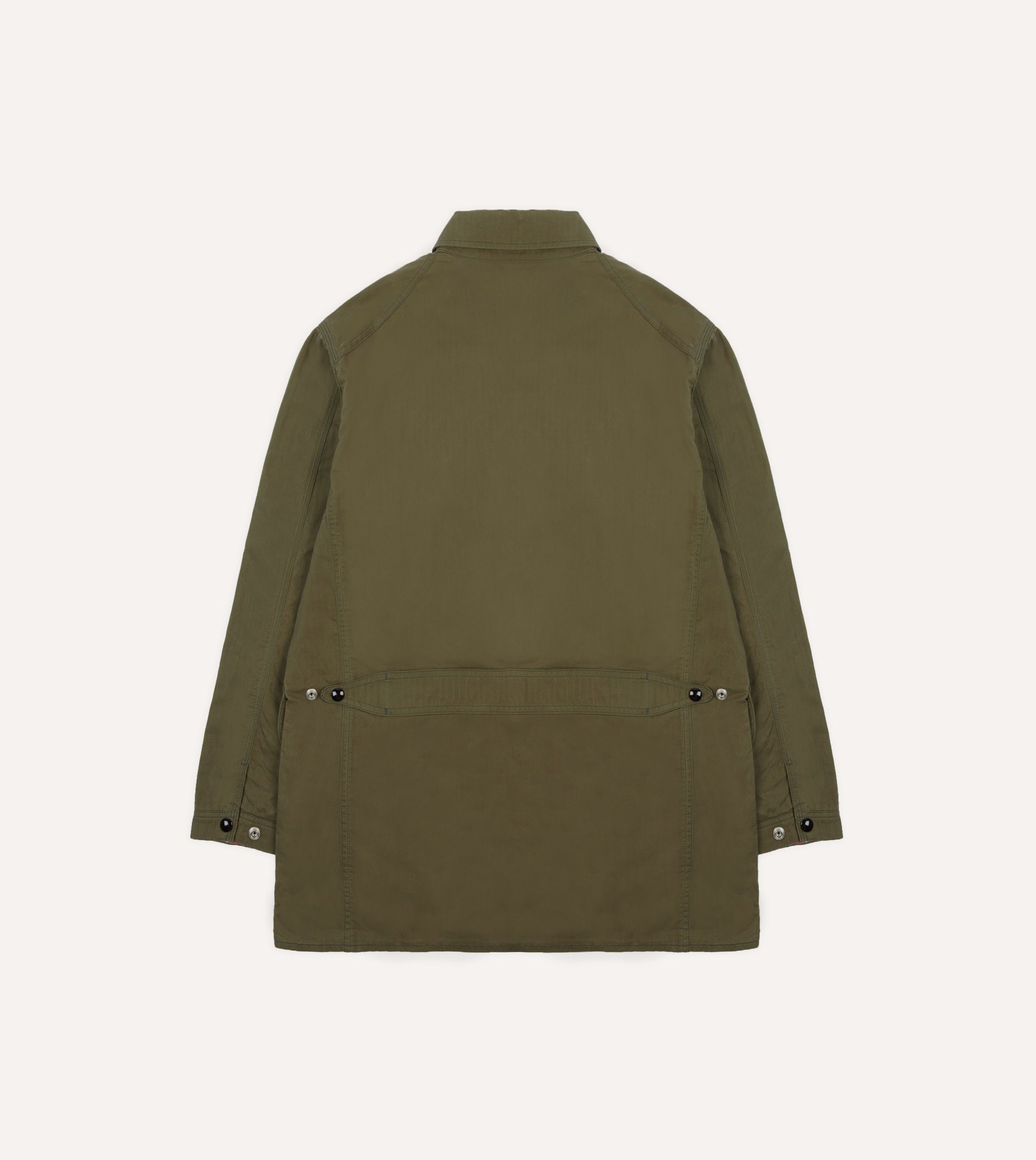 Olive Green Waxed Cotton Canvas Chasseur Jacket - Image 8