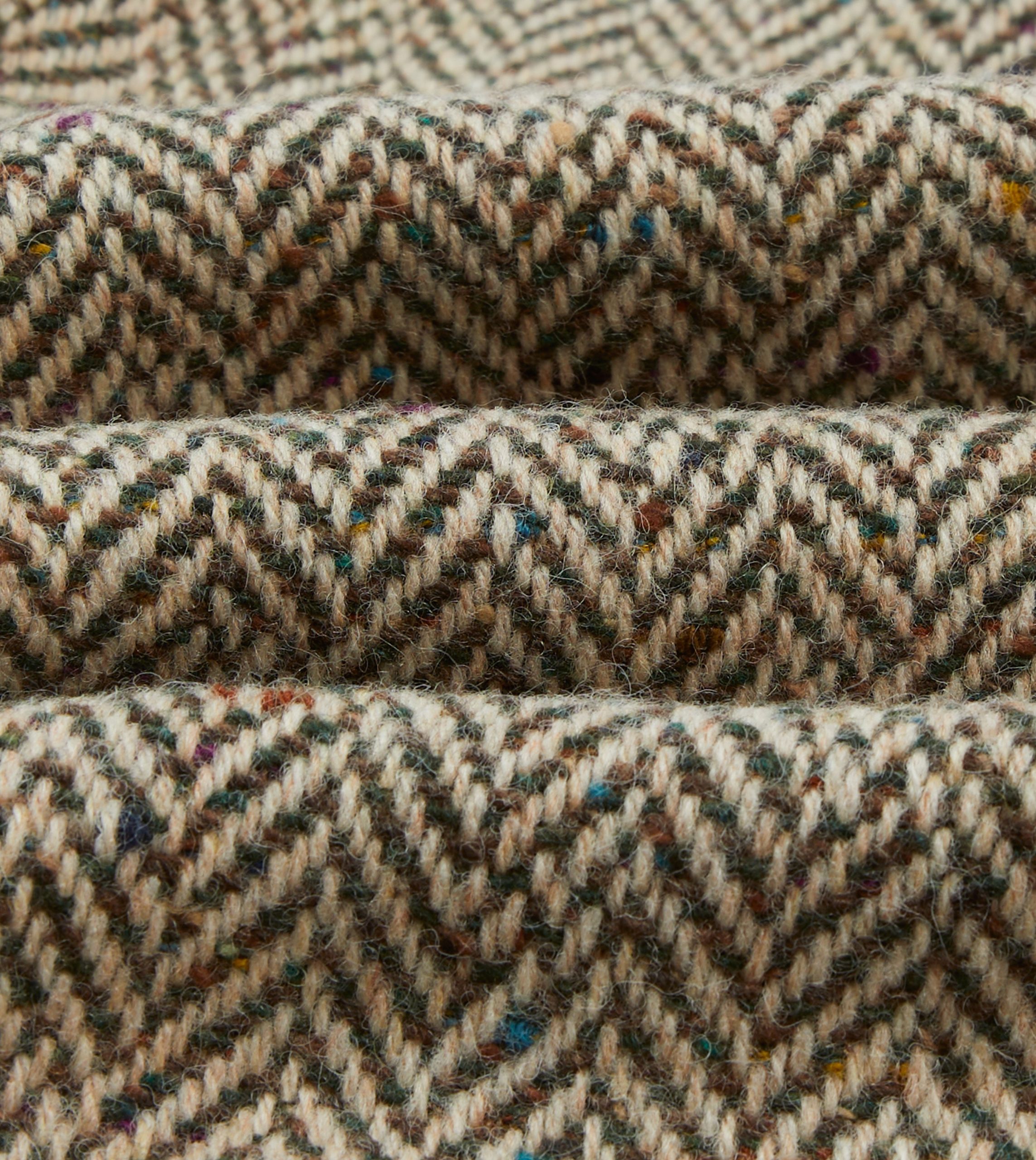 Taupe Herringbone Flecked Wool Raglan Coat - Image 2