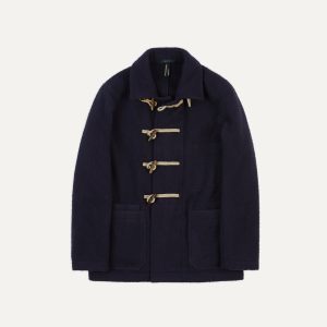 Navy Casentino Wool Short Duffle Coat
